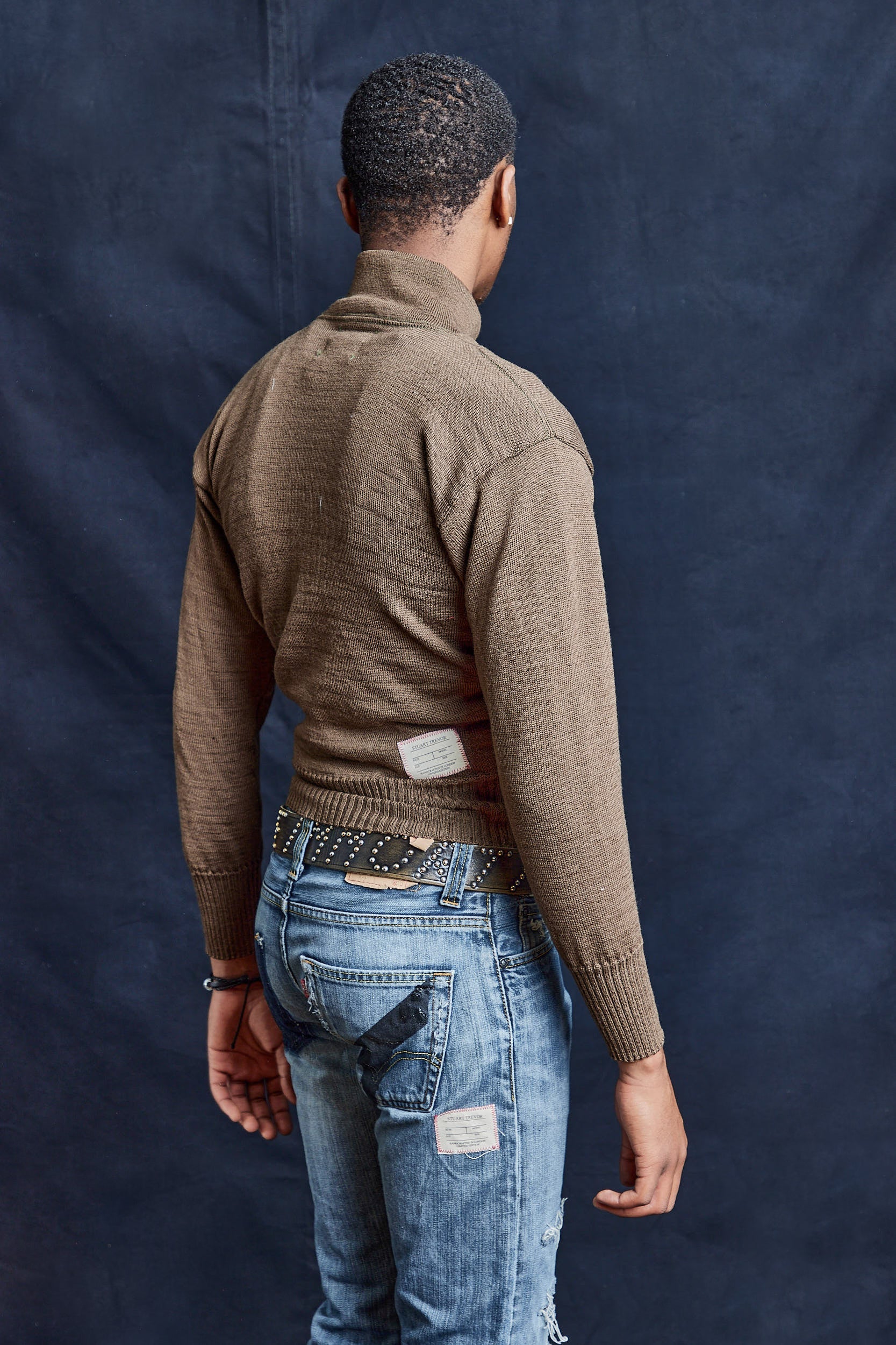 Vintage Khaki Wool Military Sweater