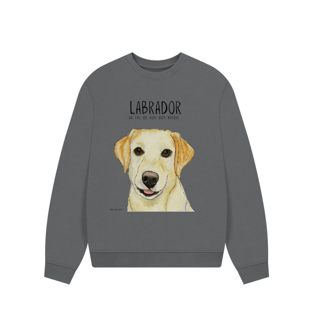 Will Sit for Snacks Yellow Labrador Oversized Sweatshirt