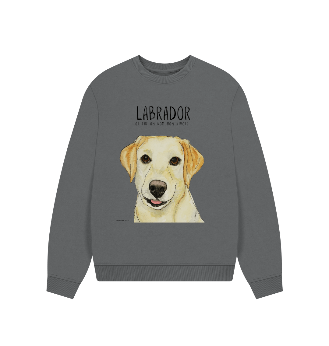 Will Sit for Snacks Yellow Labrador Oversized Sweatshirt
