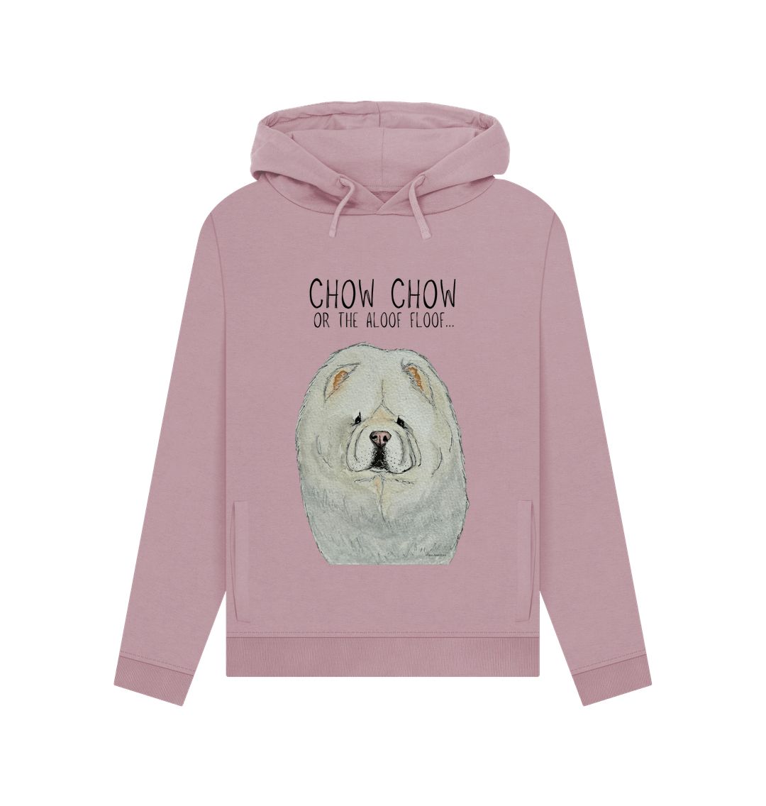 Cream Chow Chow Women's Hoodie with Aloof Floof Design