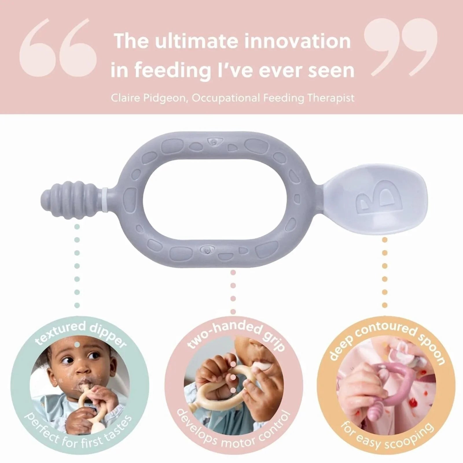 Baby Weaning Spoons Dual Ended Pack of 2 from 6 Months Fawn