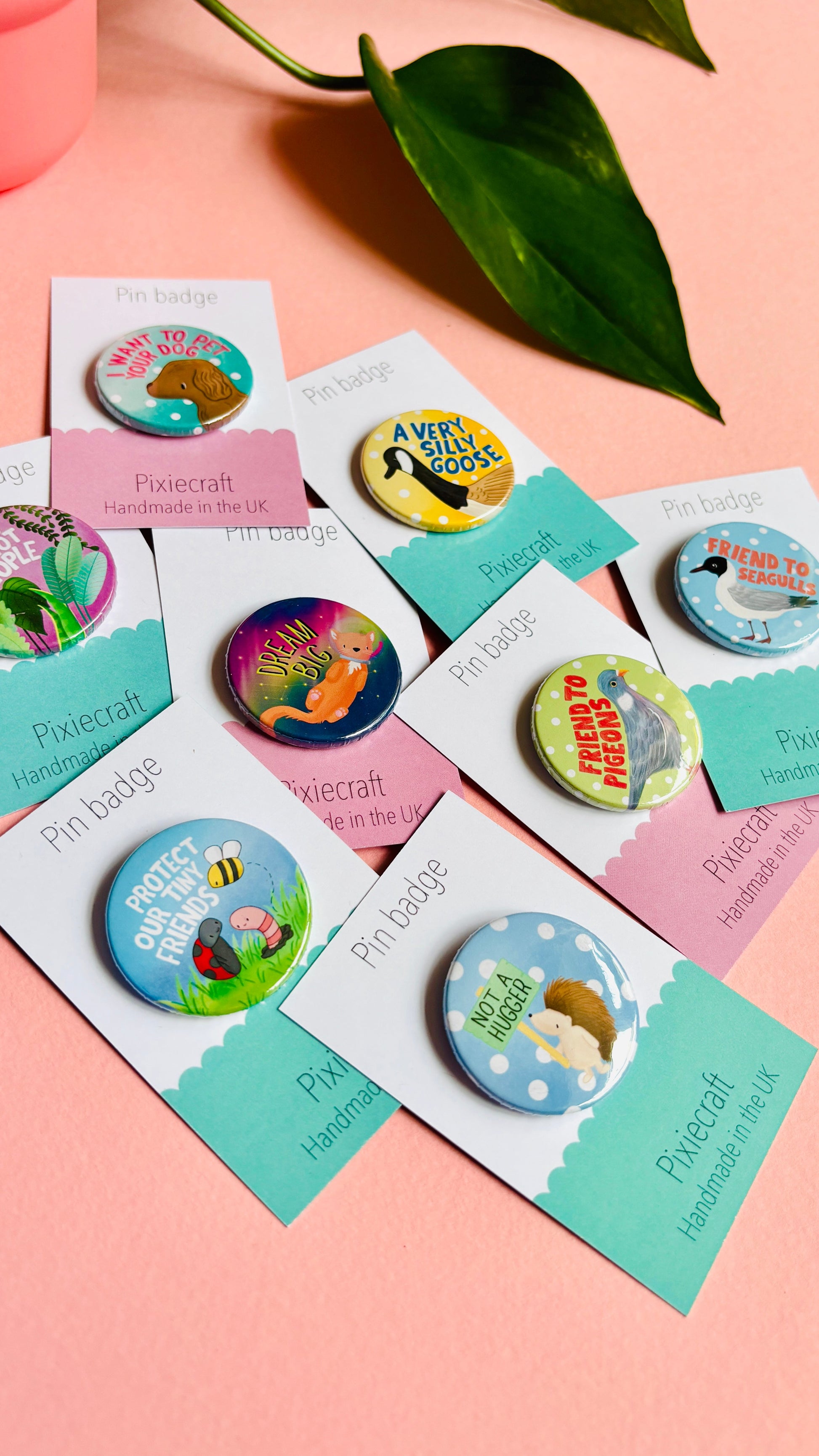 Cute Dog Badge or Magnet Handmade Gift