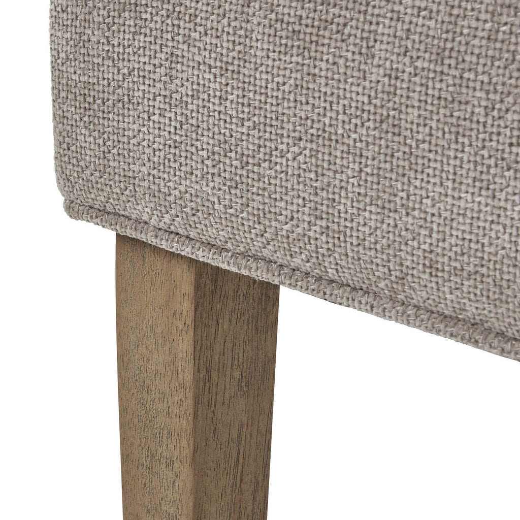 Brockham woven taupe dining chair with wooden frame and ergonomic curved design for elegant dining spaces by RoomLondon at brixbailey.com