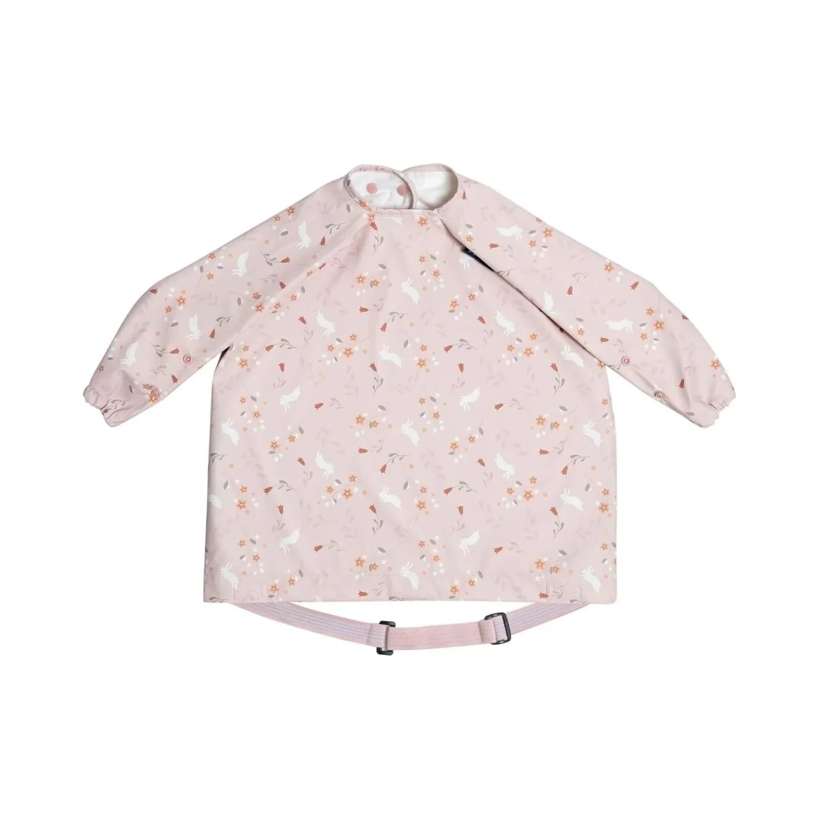 Long Sleeve Coverall Weaning Bib in Botanical Bunnies