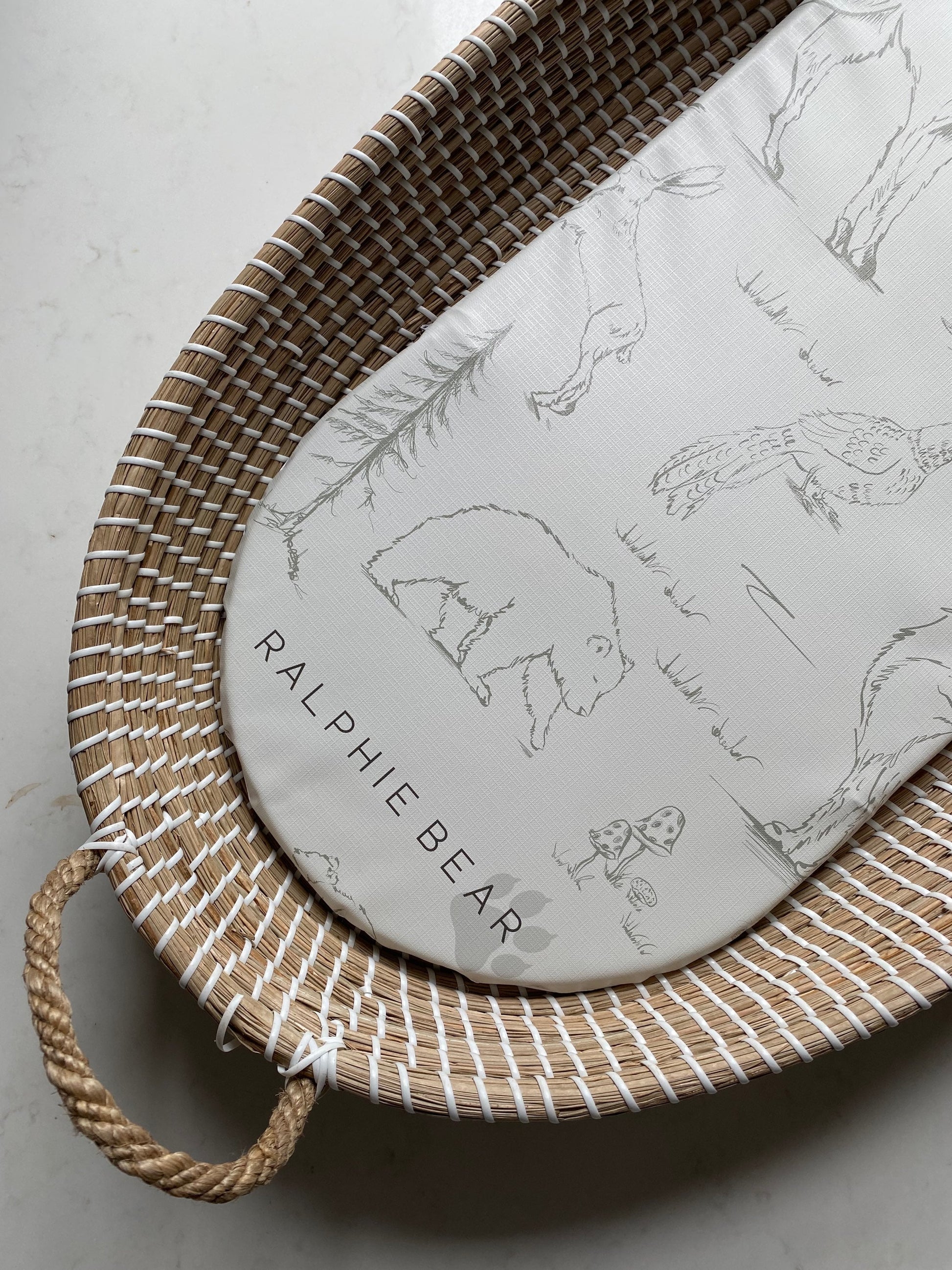 Changing Basket Mat Liner - Woodland