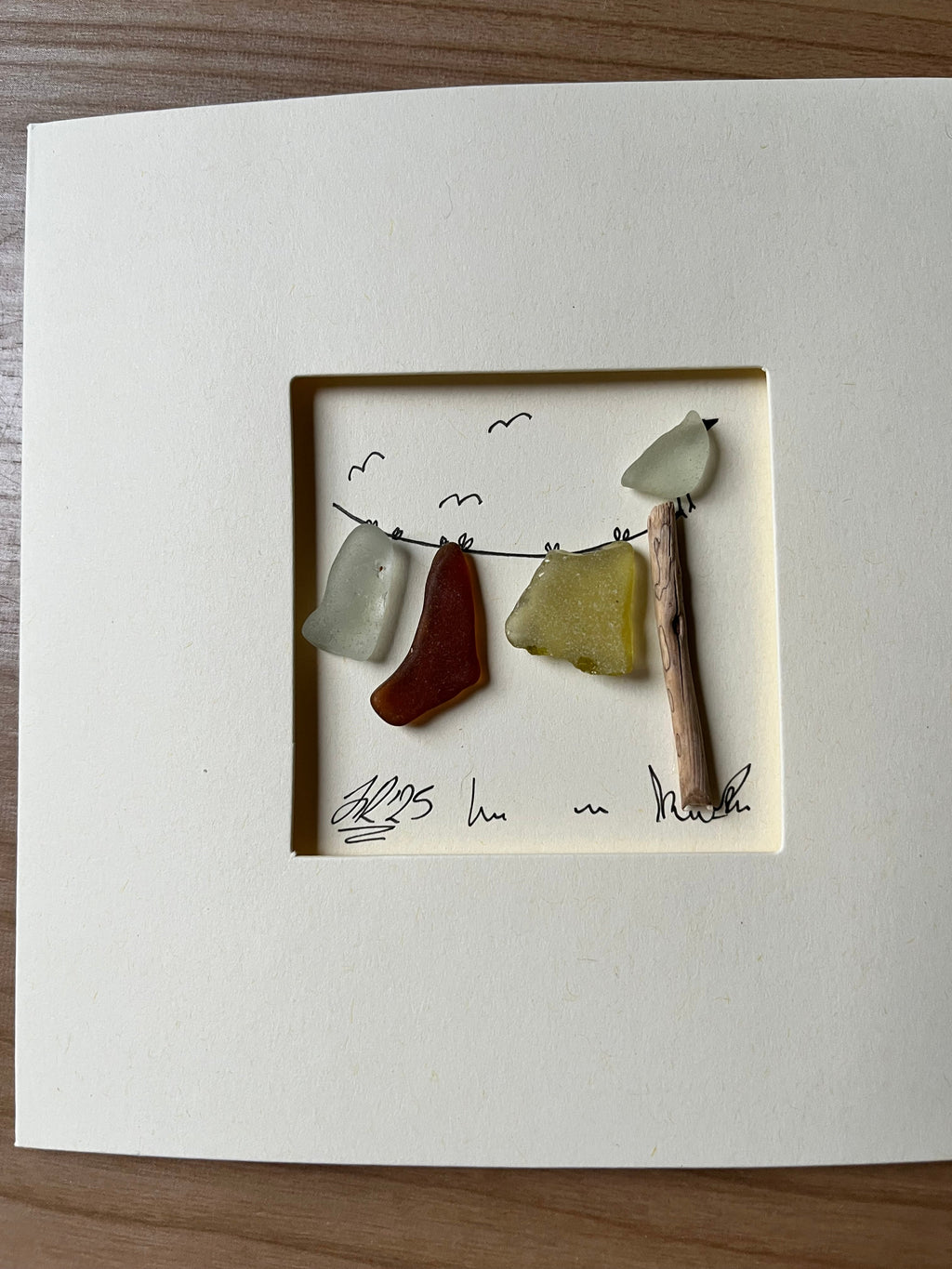Seaglass Blank Card Handcrafted Art