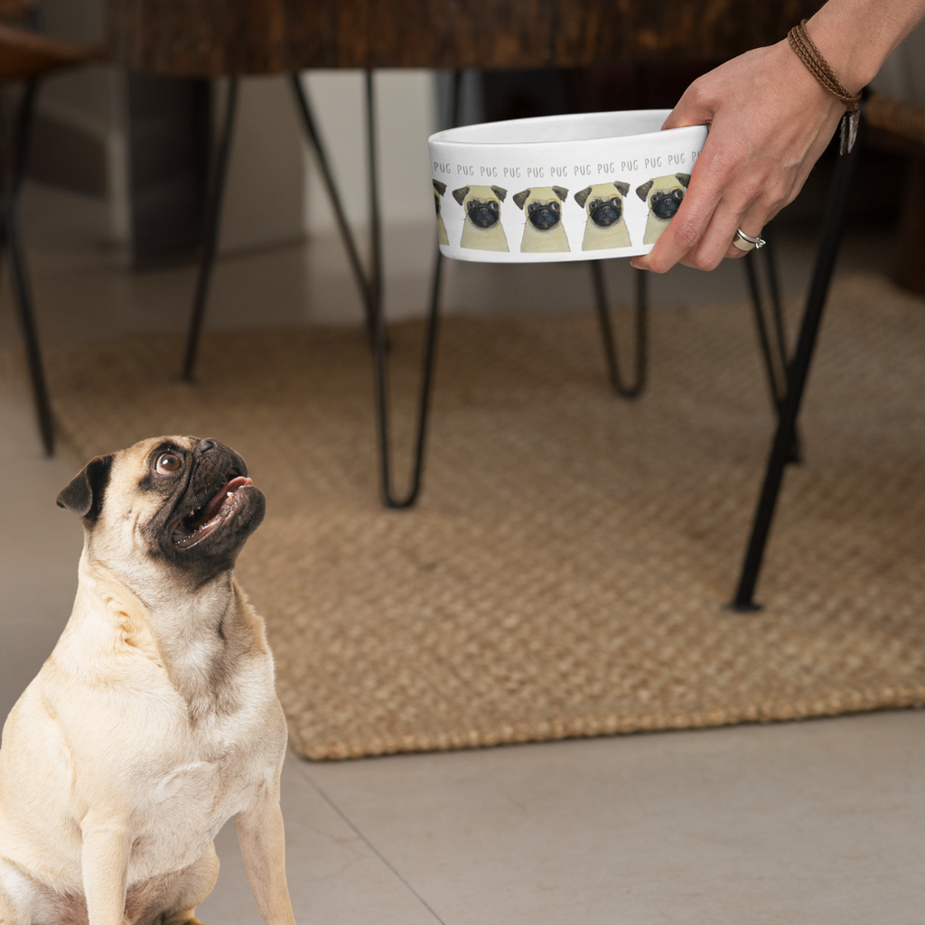 Ceramic Dog Bowl for Pugs