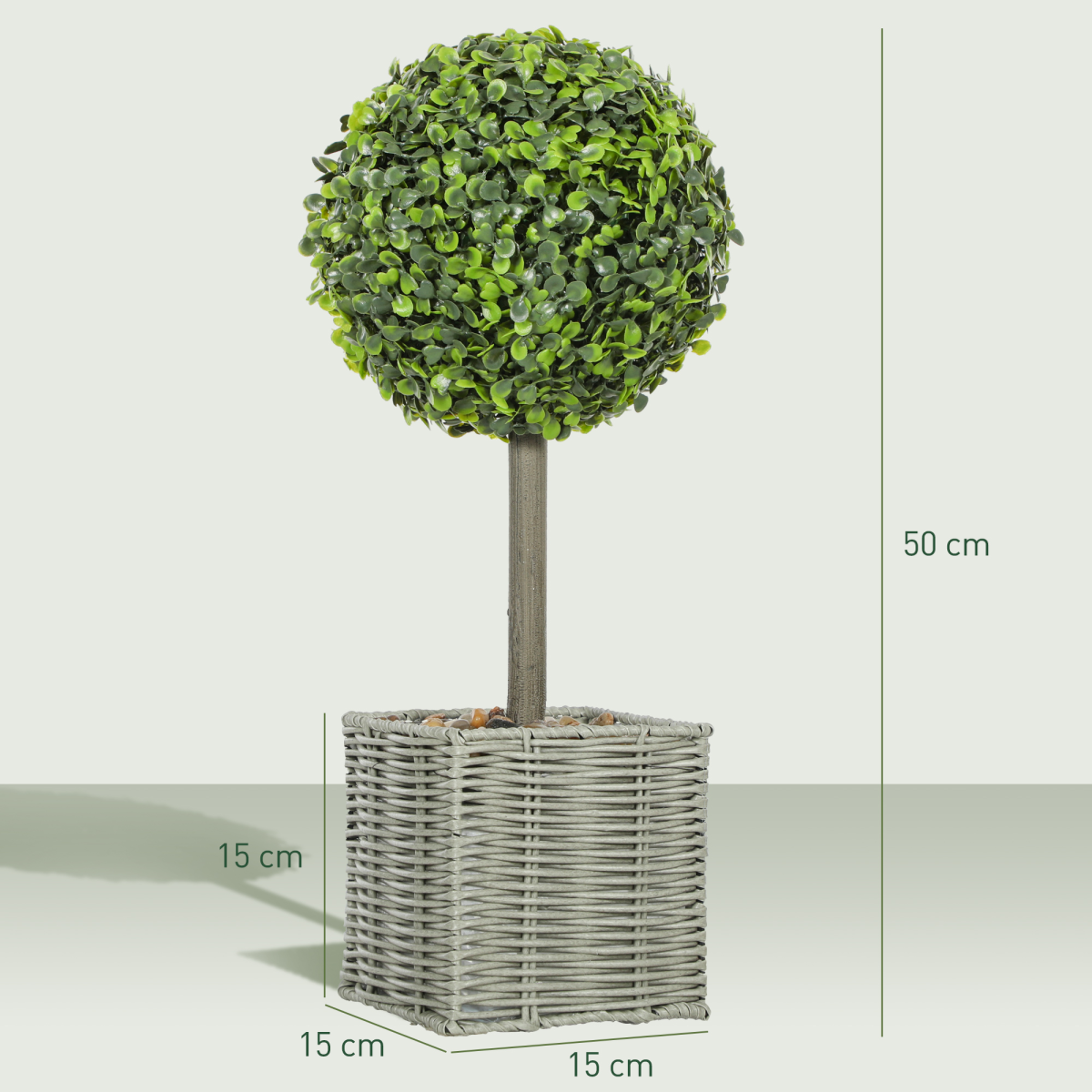 Set of 2 Artificial Boxwood Topiary Balls 50cm Green
