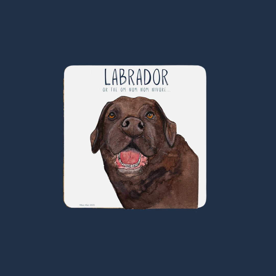 Labrador Coaster Set Om Nom Nomnivore Edition