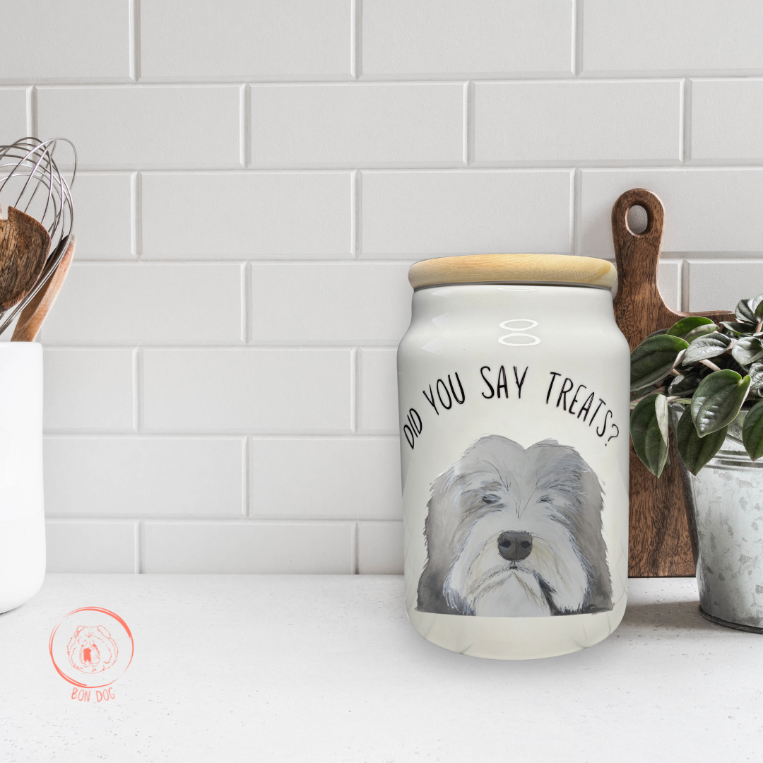 Handmade Dog Treat Jar with Secure Lid
