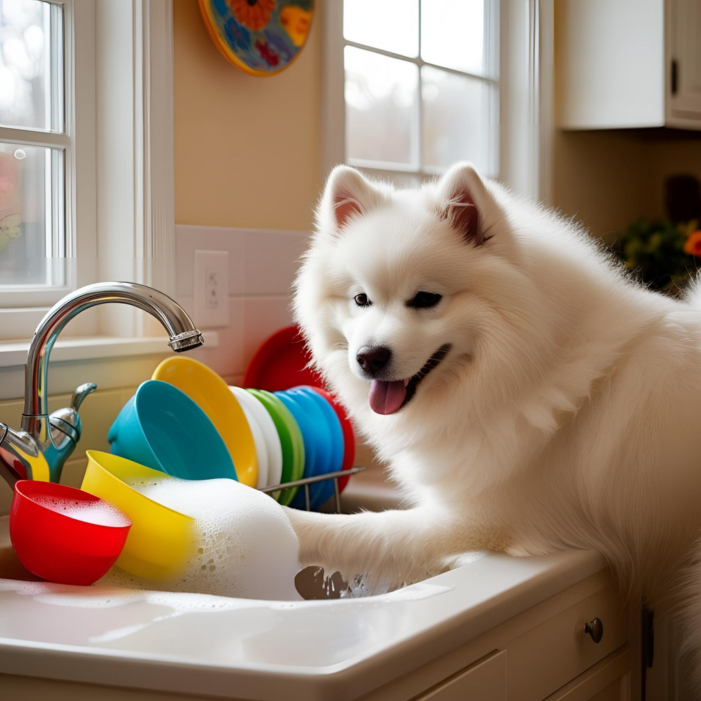 Samoyed Dish Duty Tea Towel
