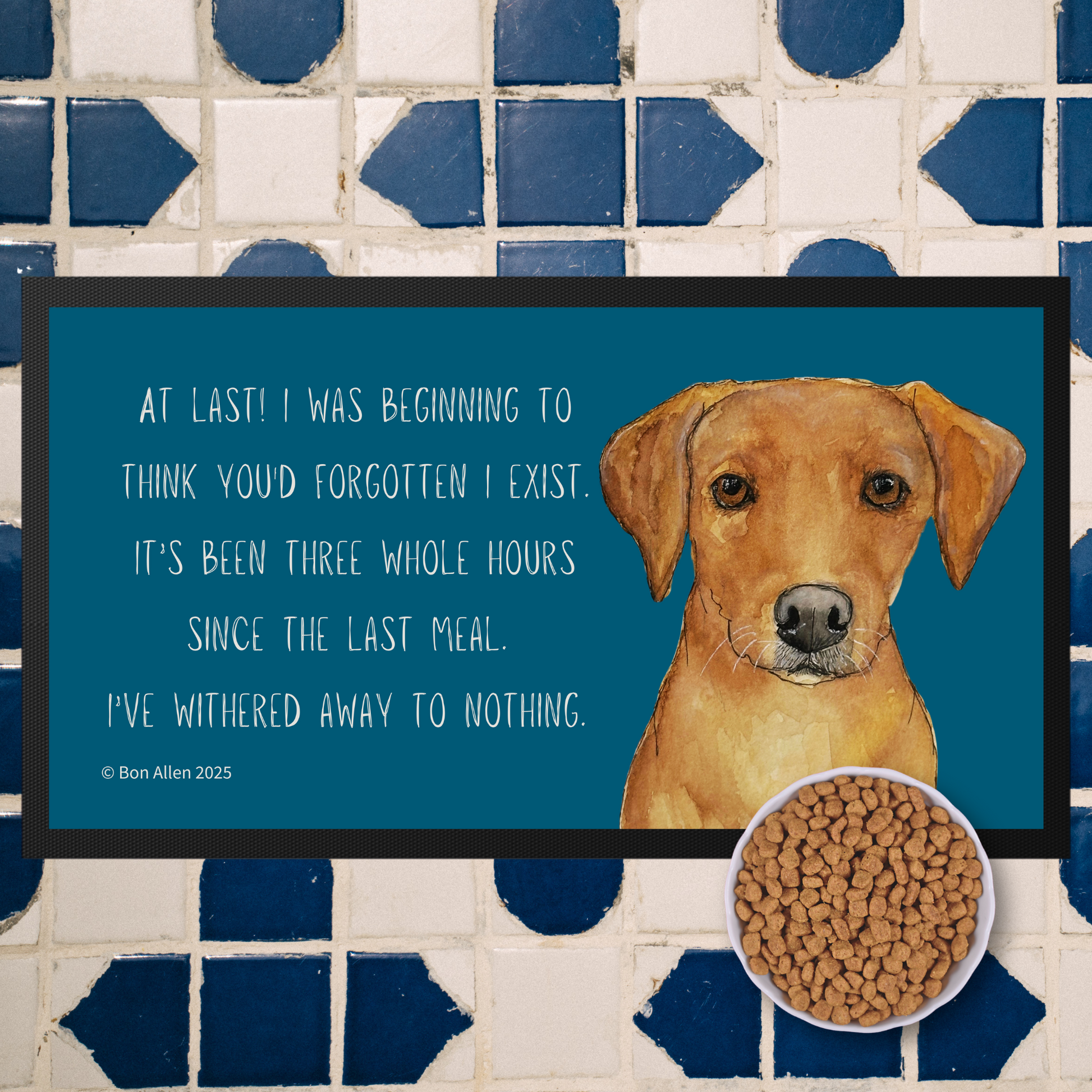 Fox Red Labrador Starving Since Breakfast Pet Bowl Mat