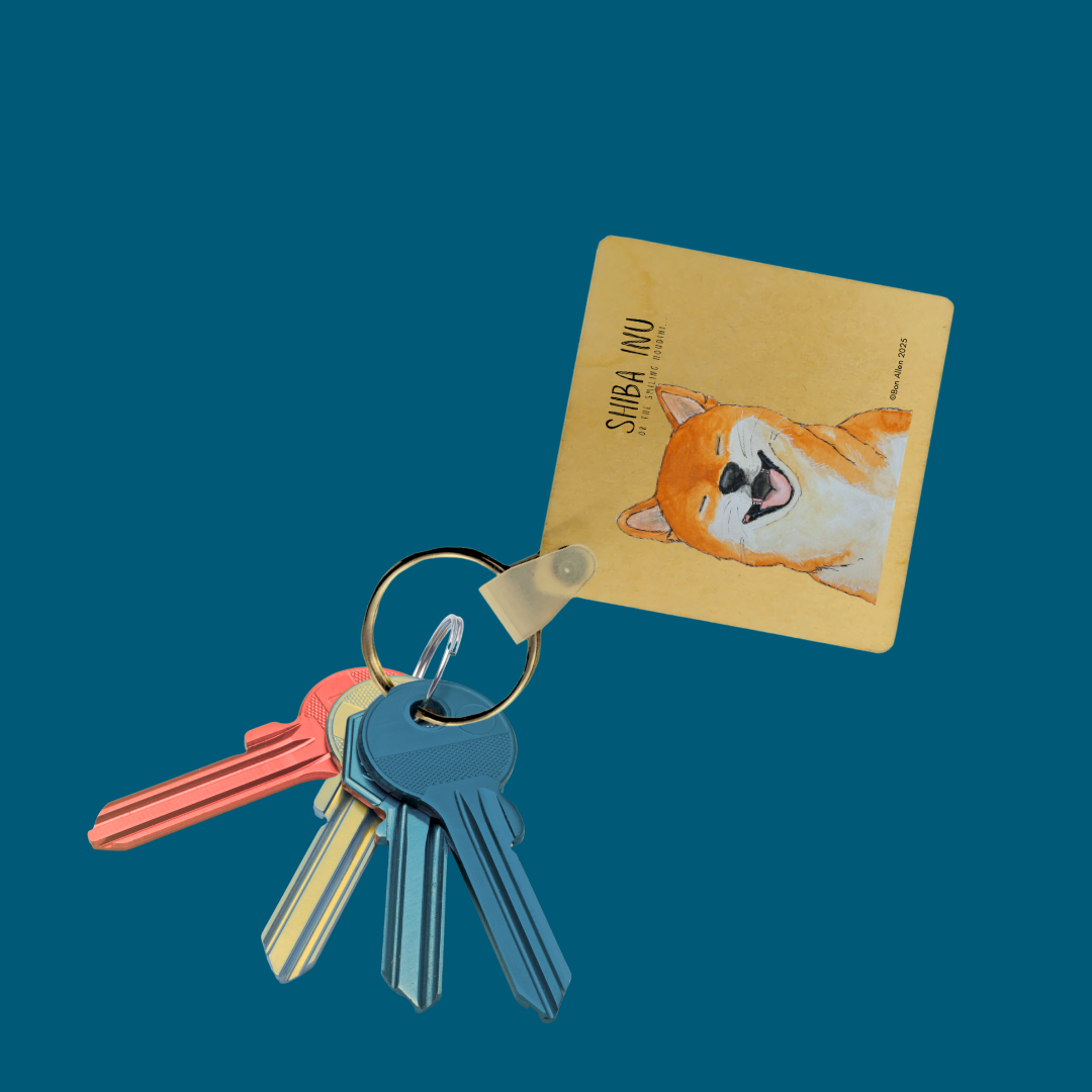 Keys Escaped Like Me Shiba Wooden Keyring