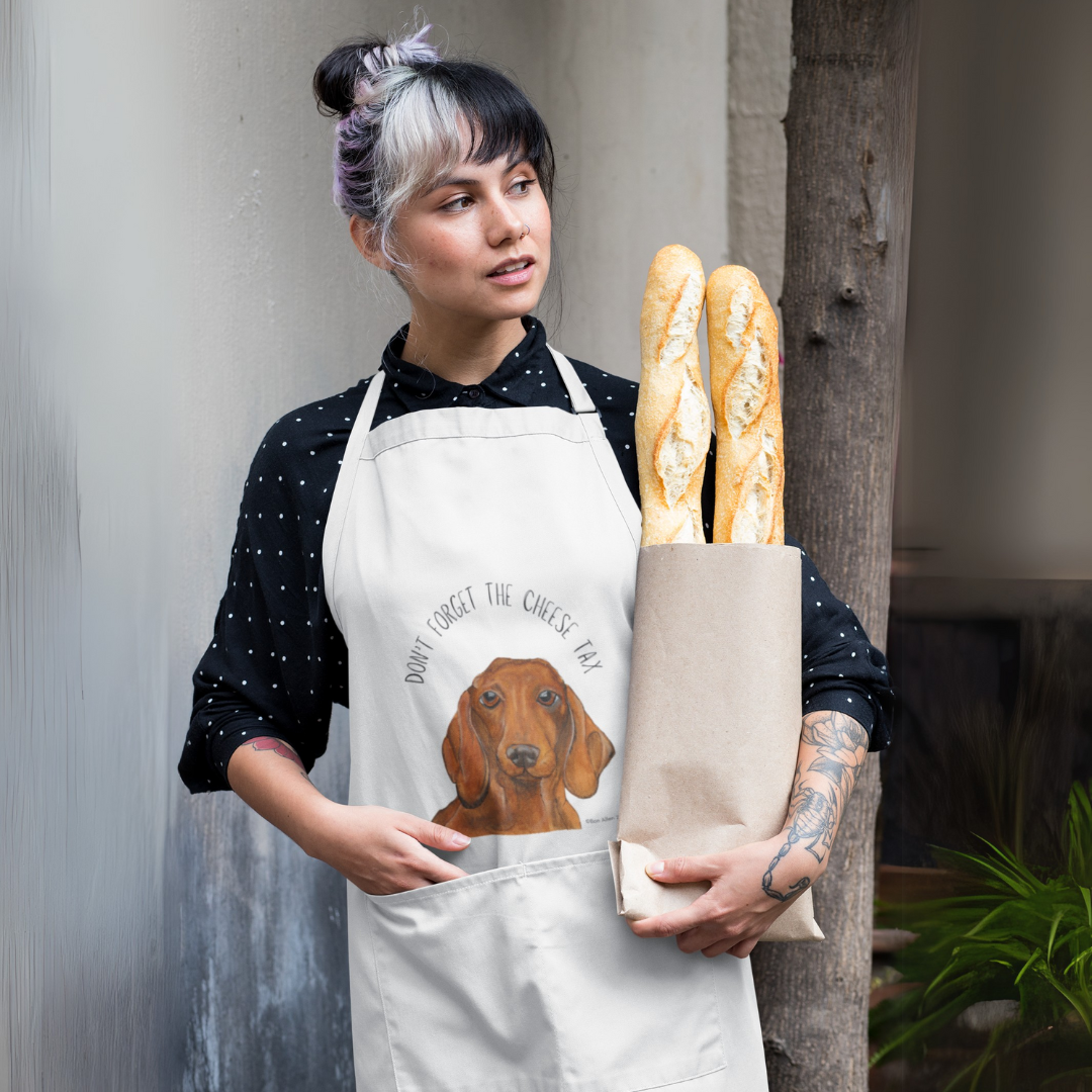 Dachshund Chef Kitchen Apron Cheese Tax Enforcer