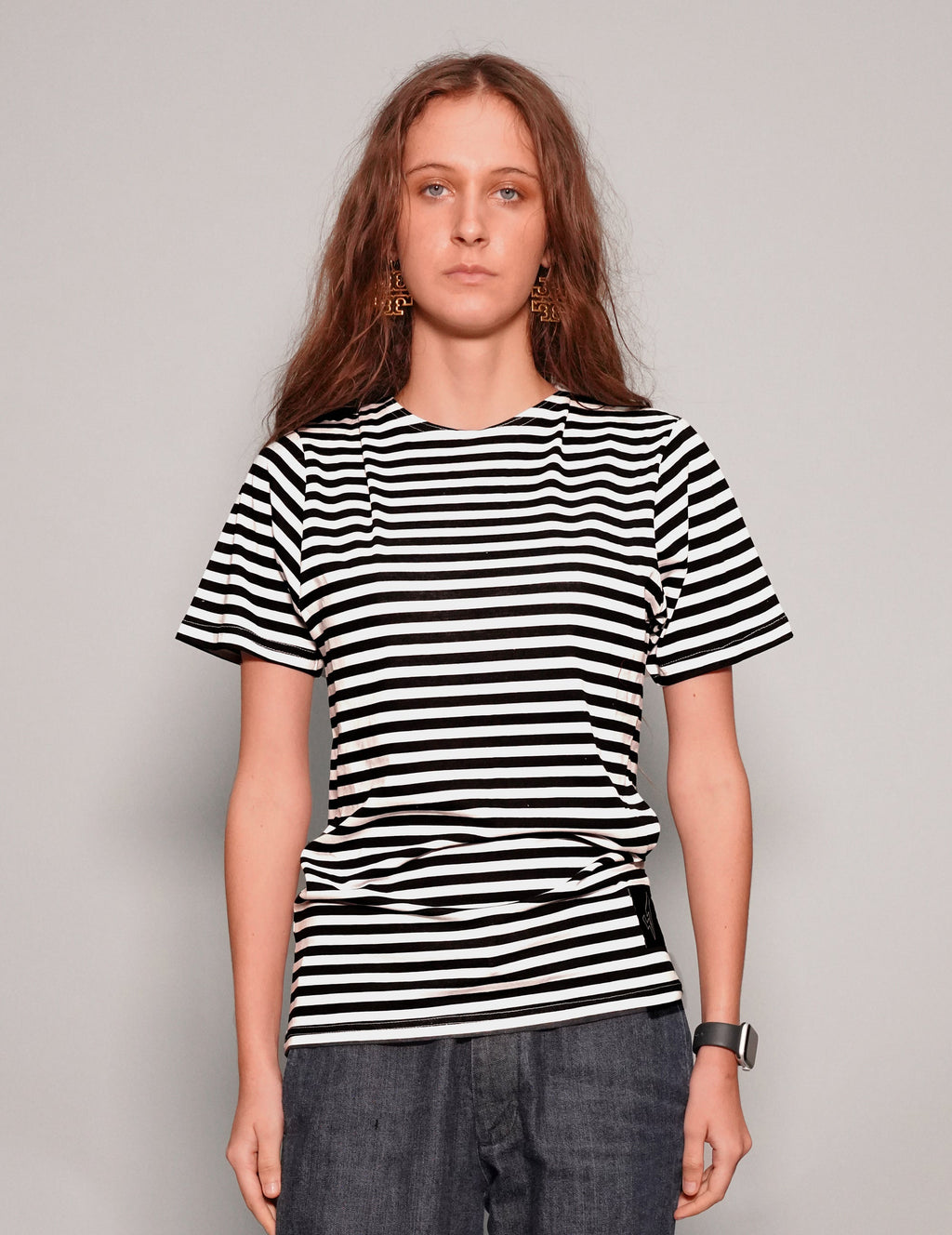 Vintage Black Stripe T-Shirt Women's