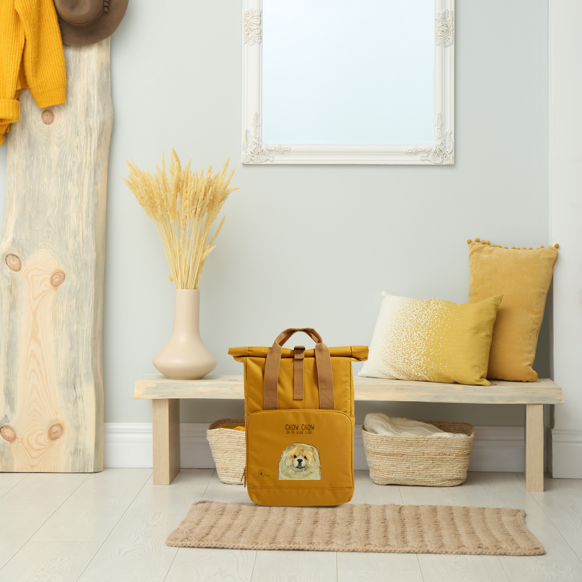 Fawn Chow Chow Roll Top Backpack