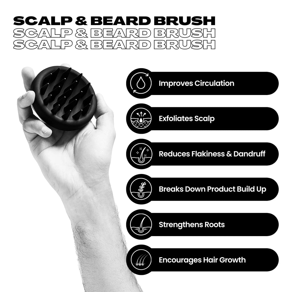 Scalp Brush and Head Massager for Beard Grooming