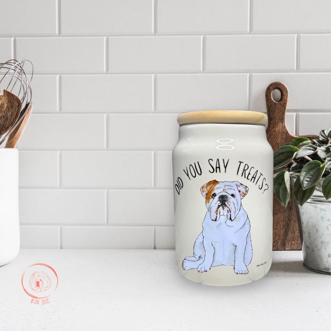 Ceramic Treat Vault with Wooden Lid