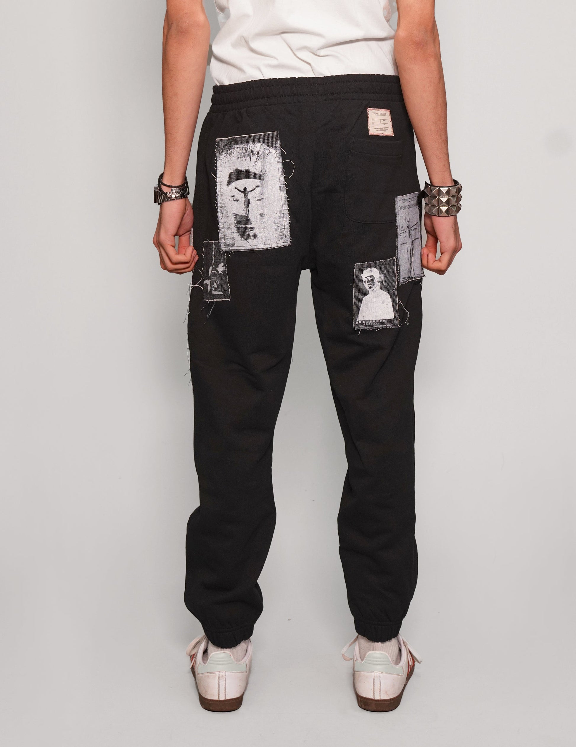 Multi Patch Jogger Pants in Black