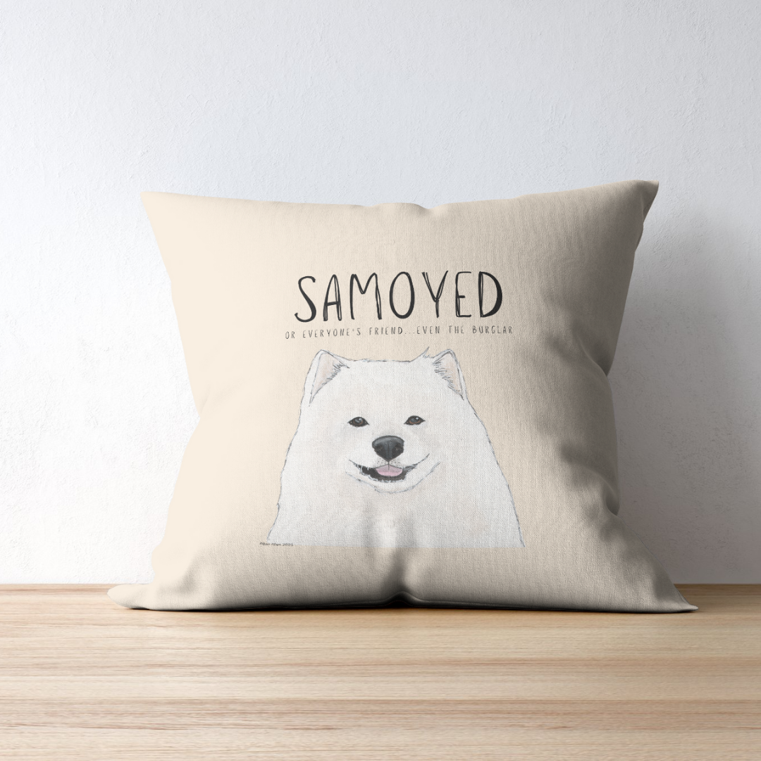Samoyed Cushion Cover Everyone's Friend Even the Burglar