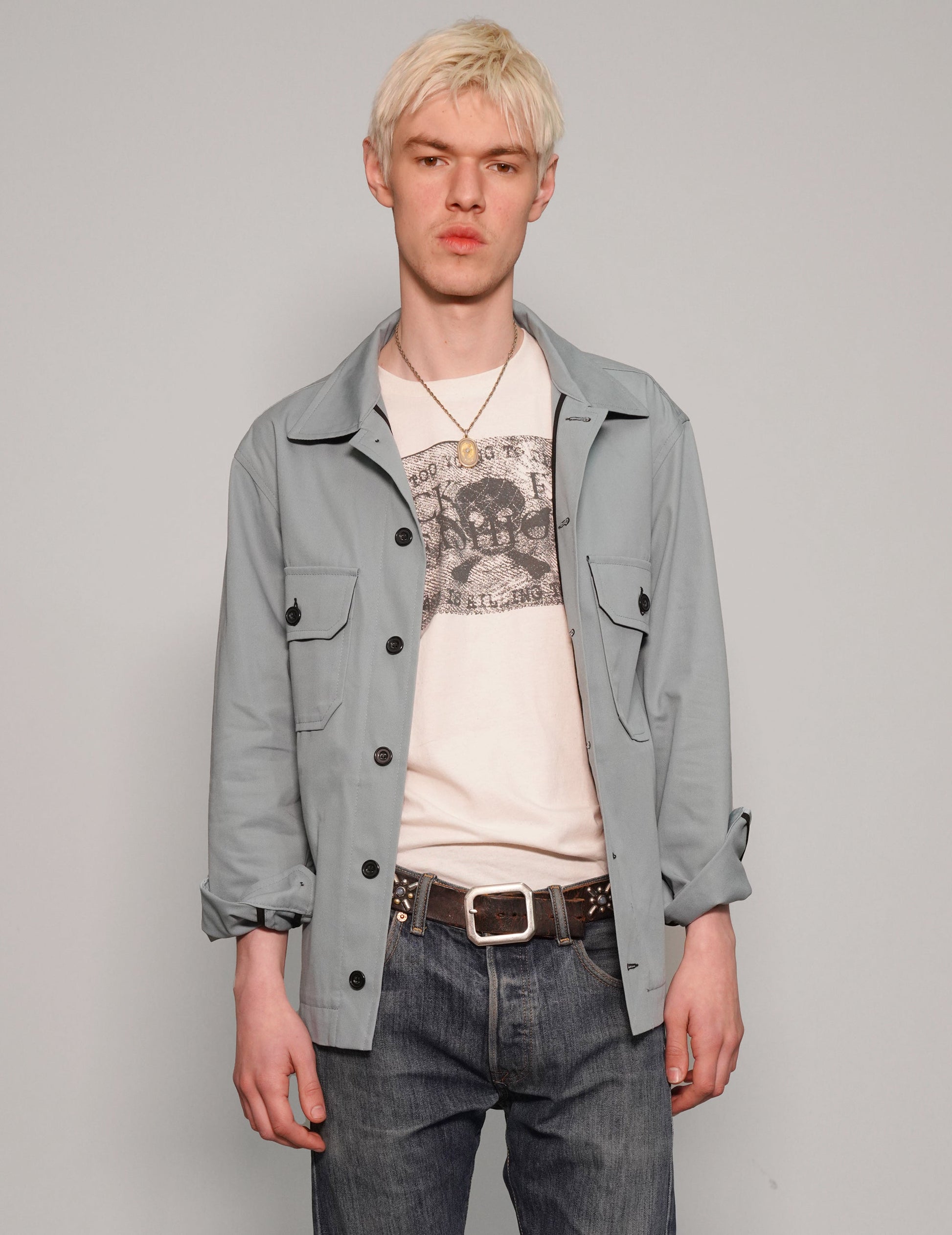 Charcoal Grey Cotton Workshirt