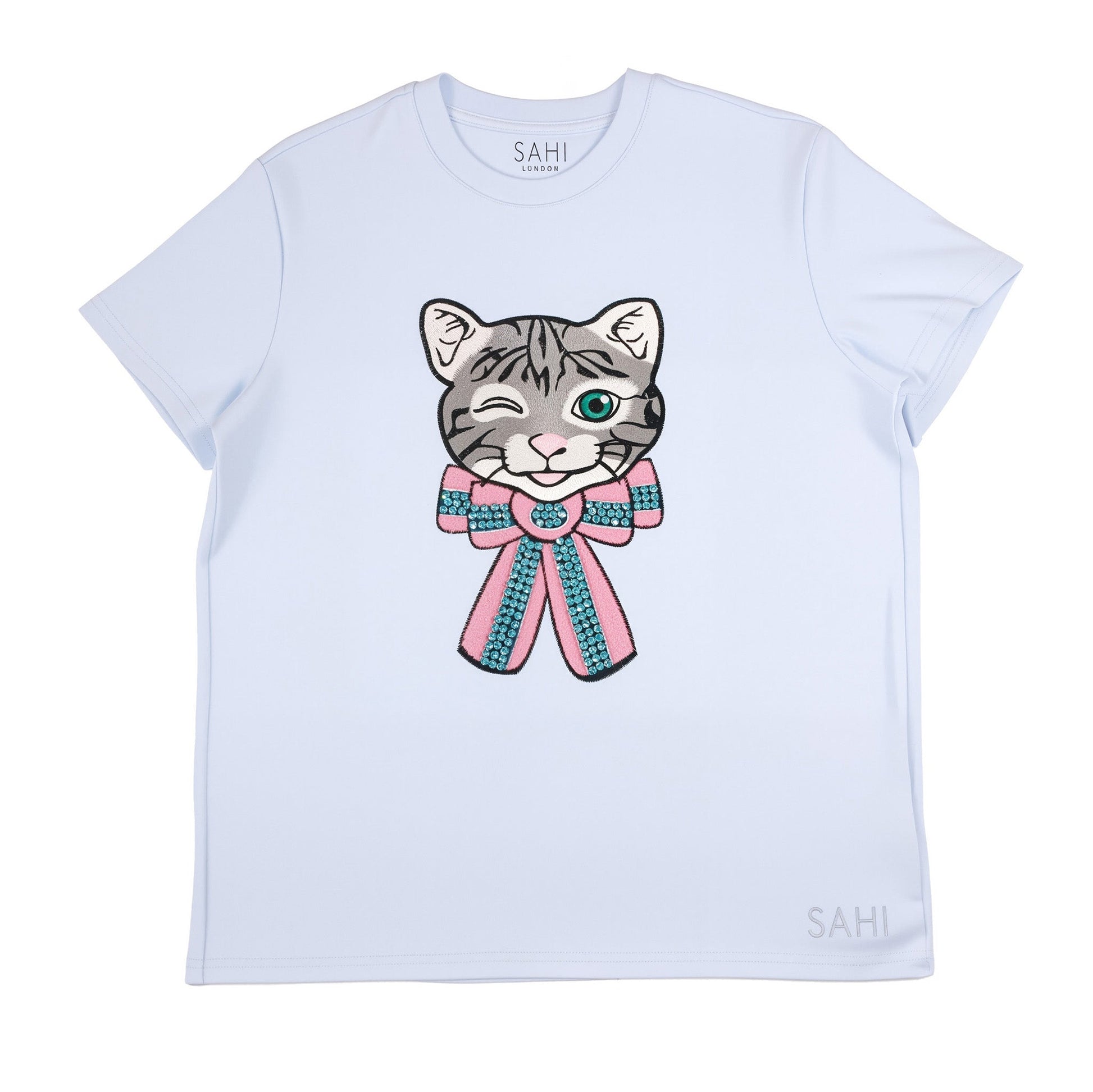 Cotton Cat Printed and Embroidered T-Shirt