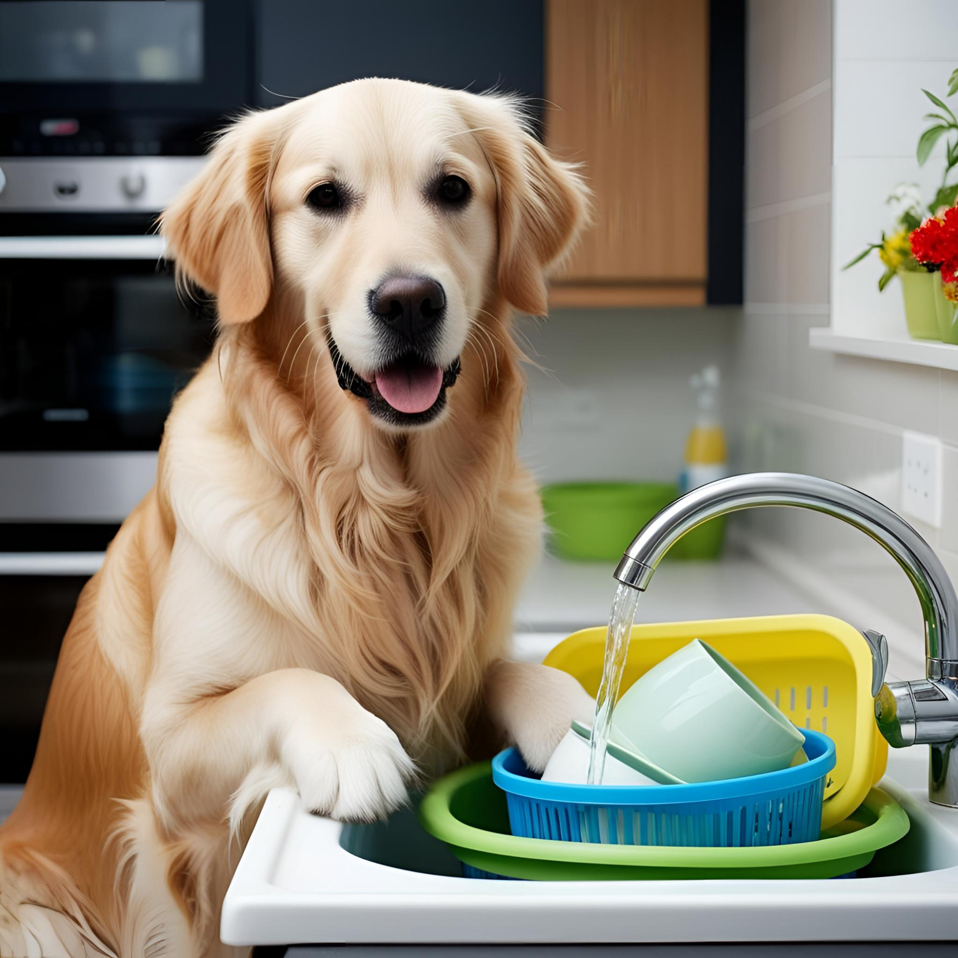 Golden Retriever Tea Towel Dishes Not Fetch