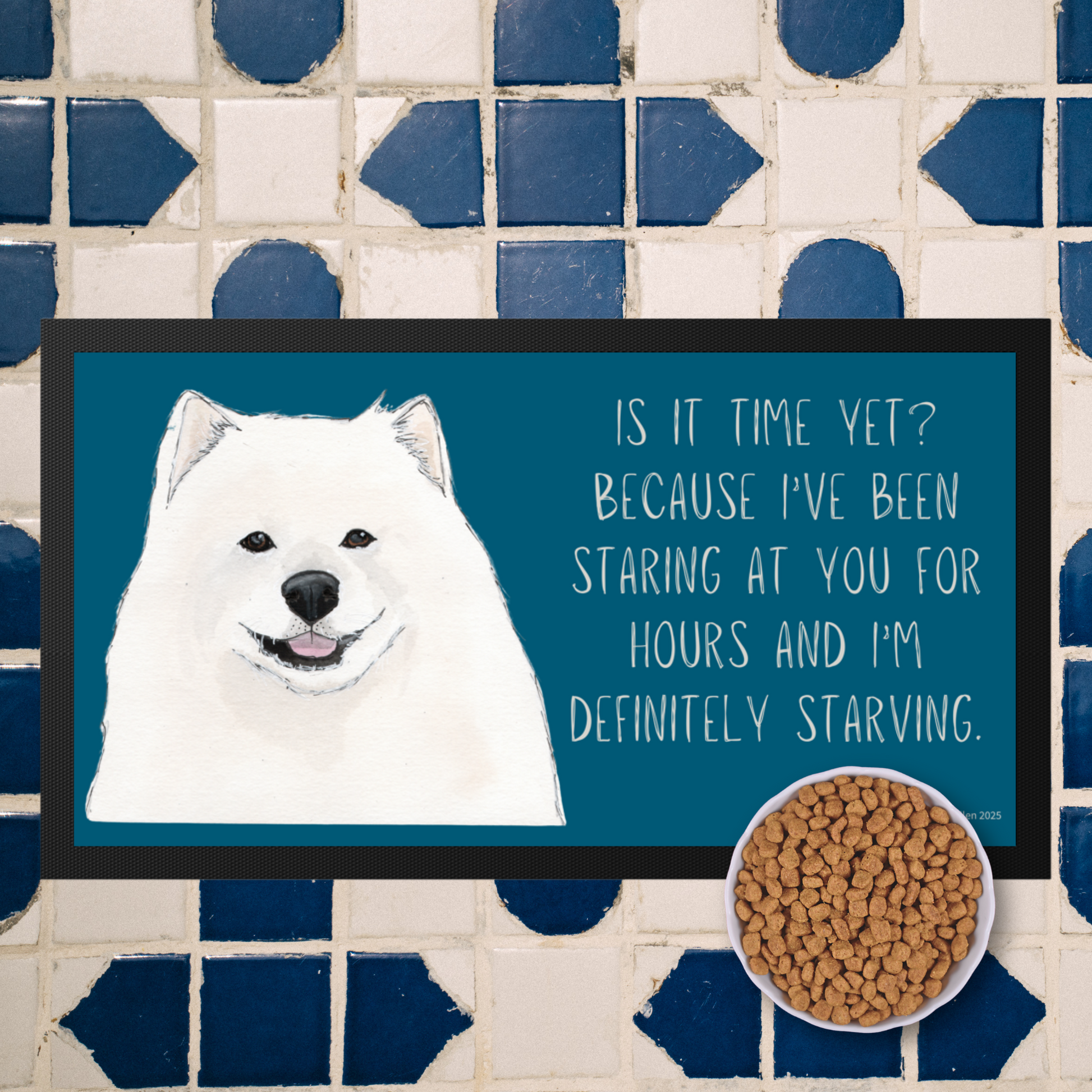 Pet Bowl Mat Samoyed Approved