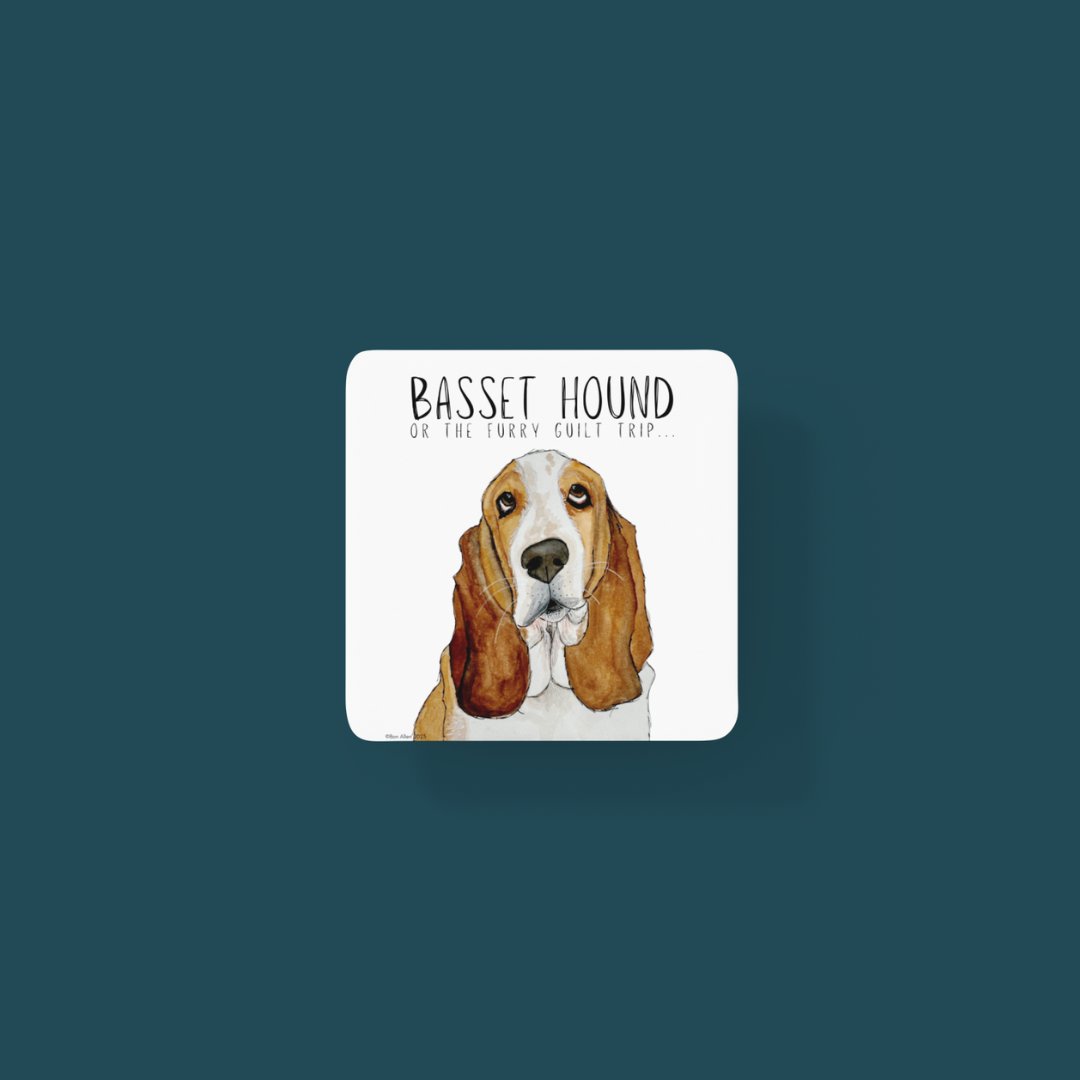 Basset Hound Guilt Trip Coasters Set of 4