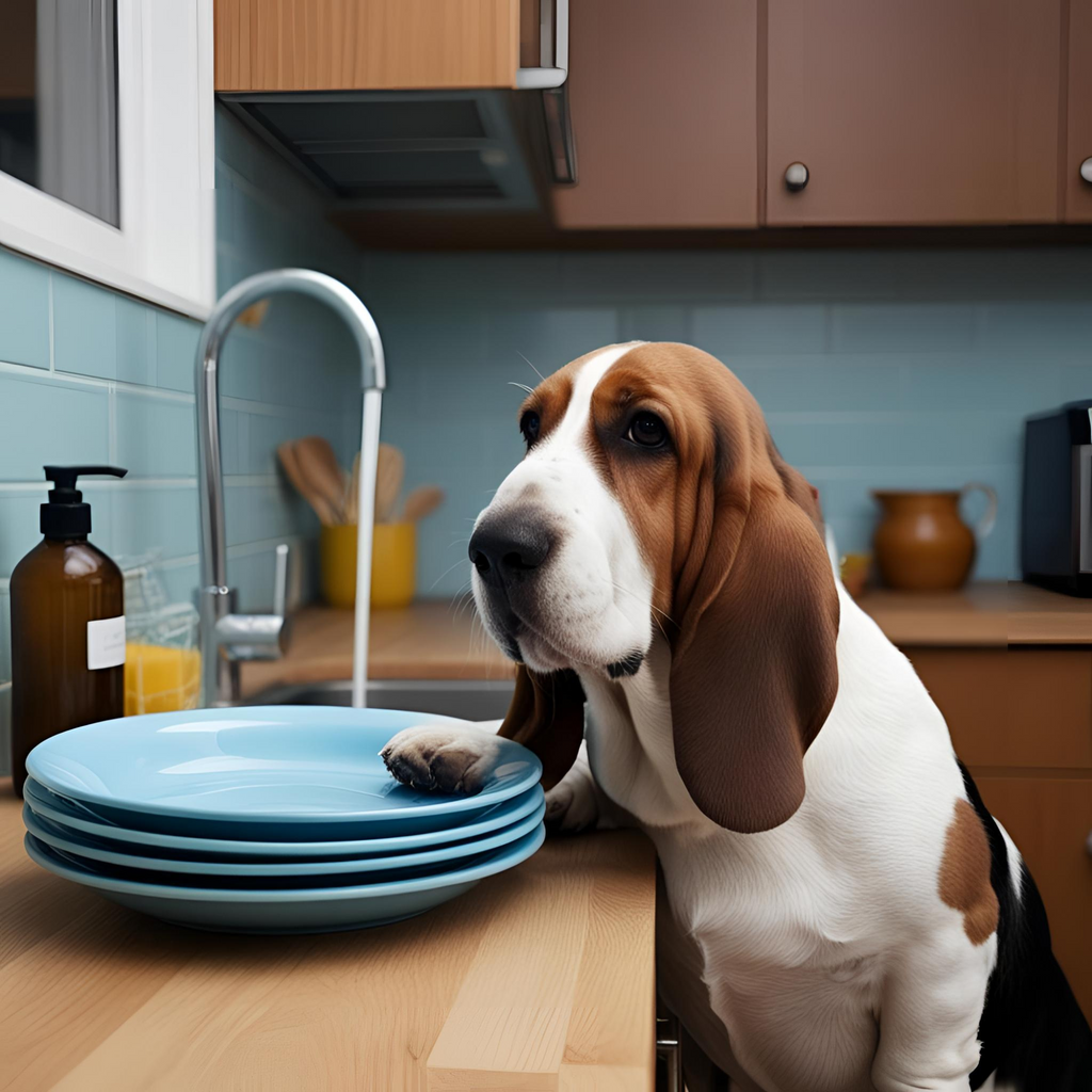 Basset Hound Tea Towel Dishes Over Me The Audacity