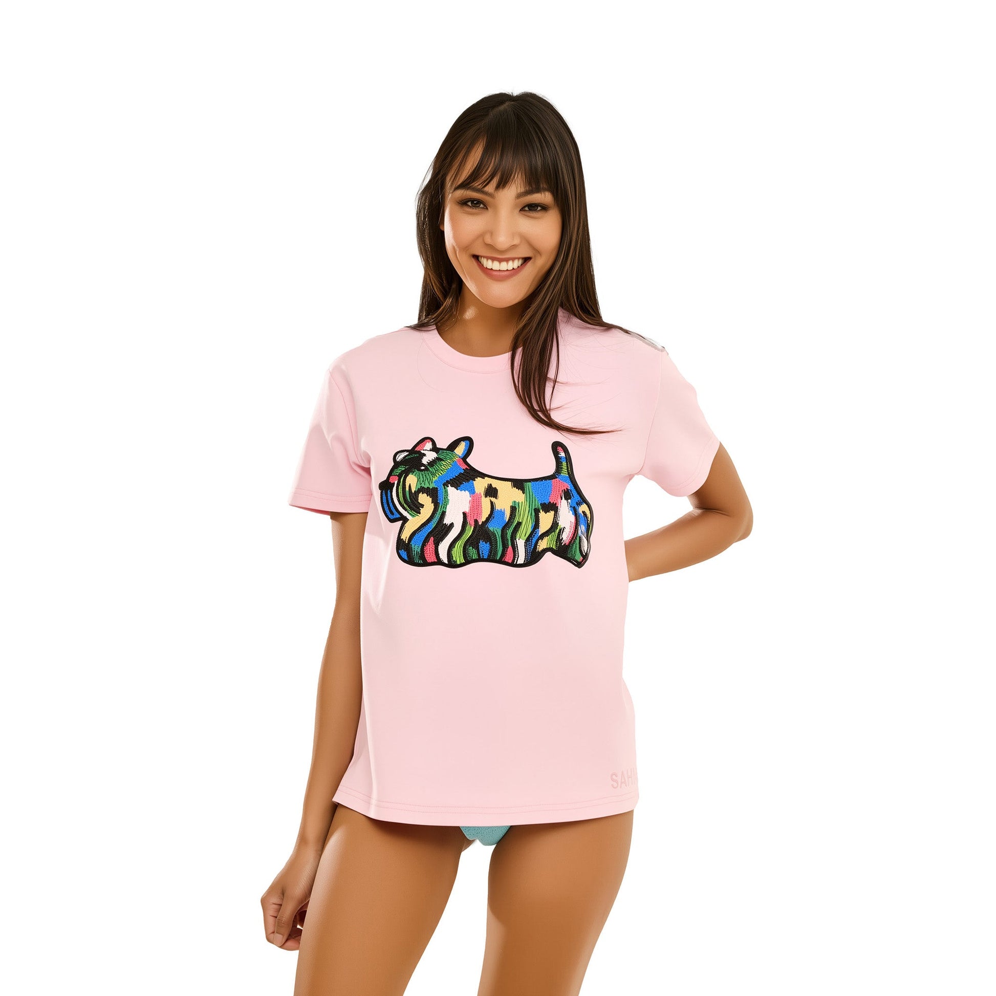 Cotton Doggy Printed and Embroidered T-Shirt