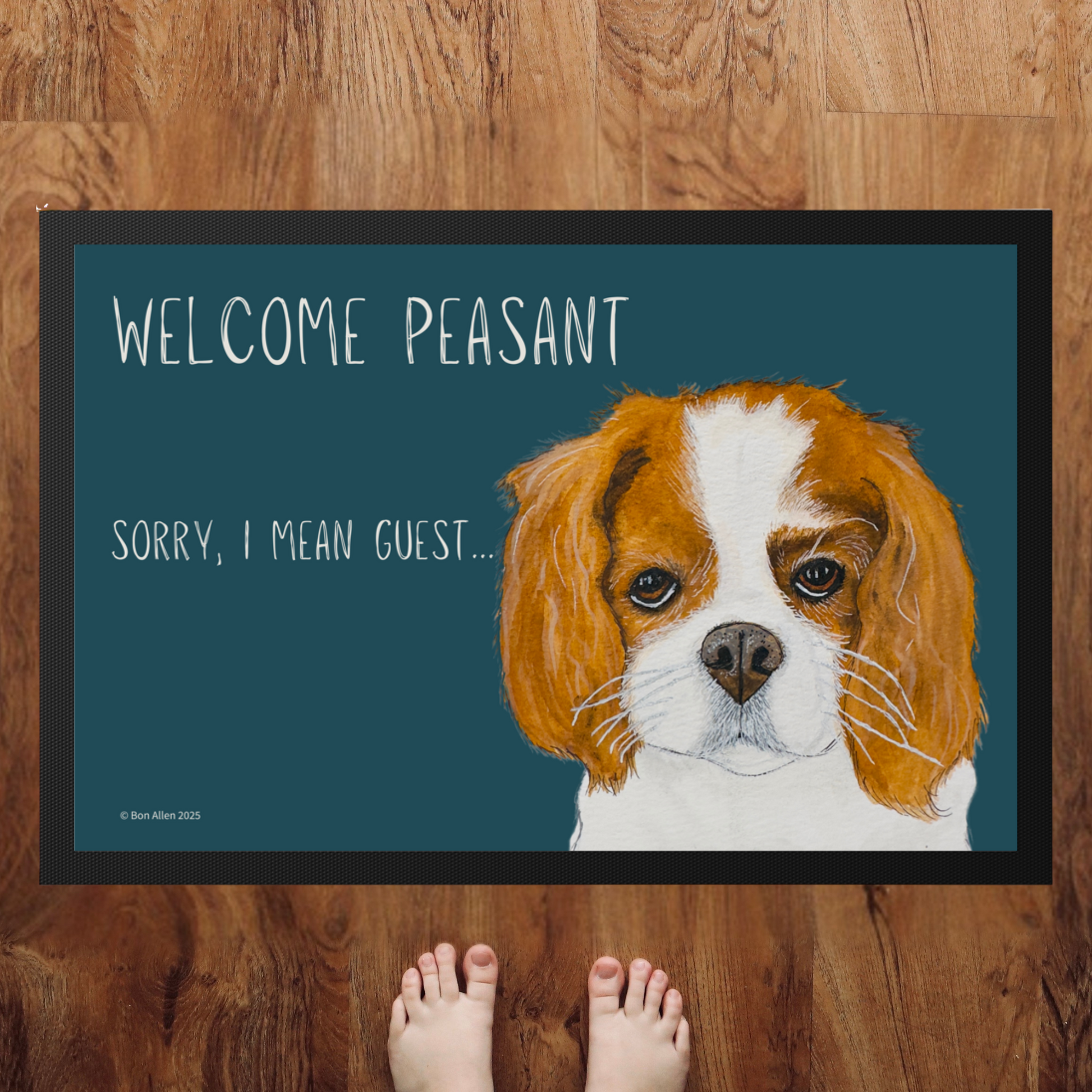Cavalier King Charles Spaniel Doormat Welcome Peasant Edition