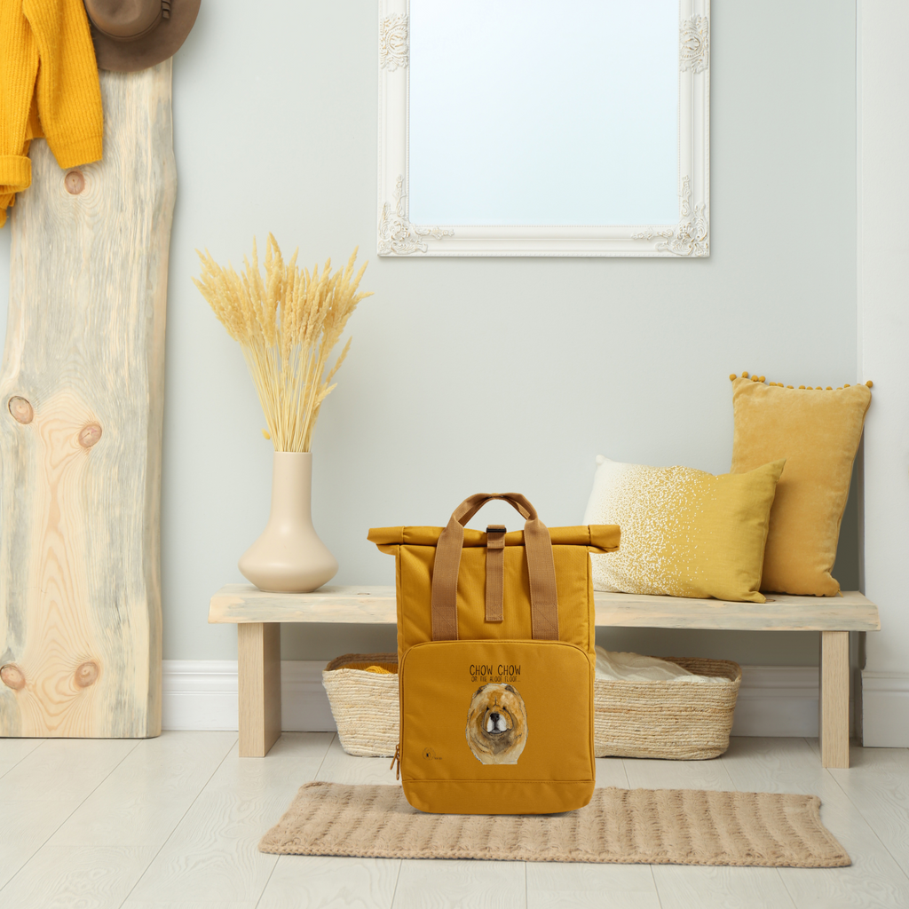 Red Chow Chow Roll Top Backpack for Dog Lovers