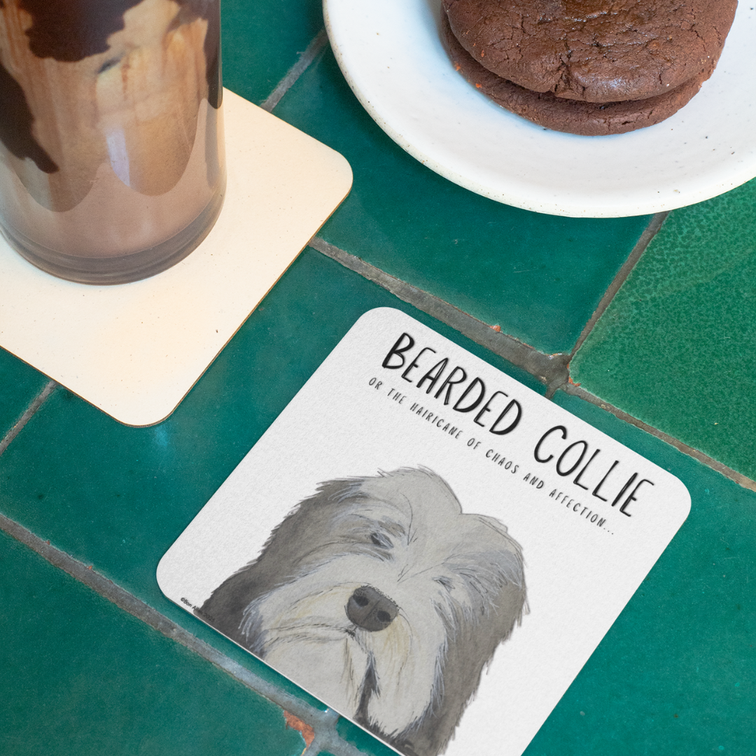 Bearded Collie Coasters Set of 4