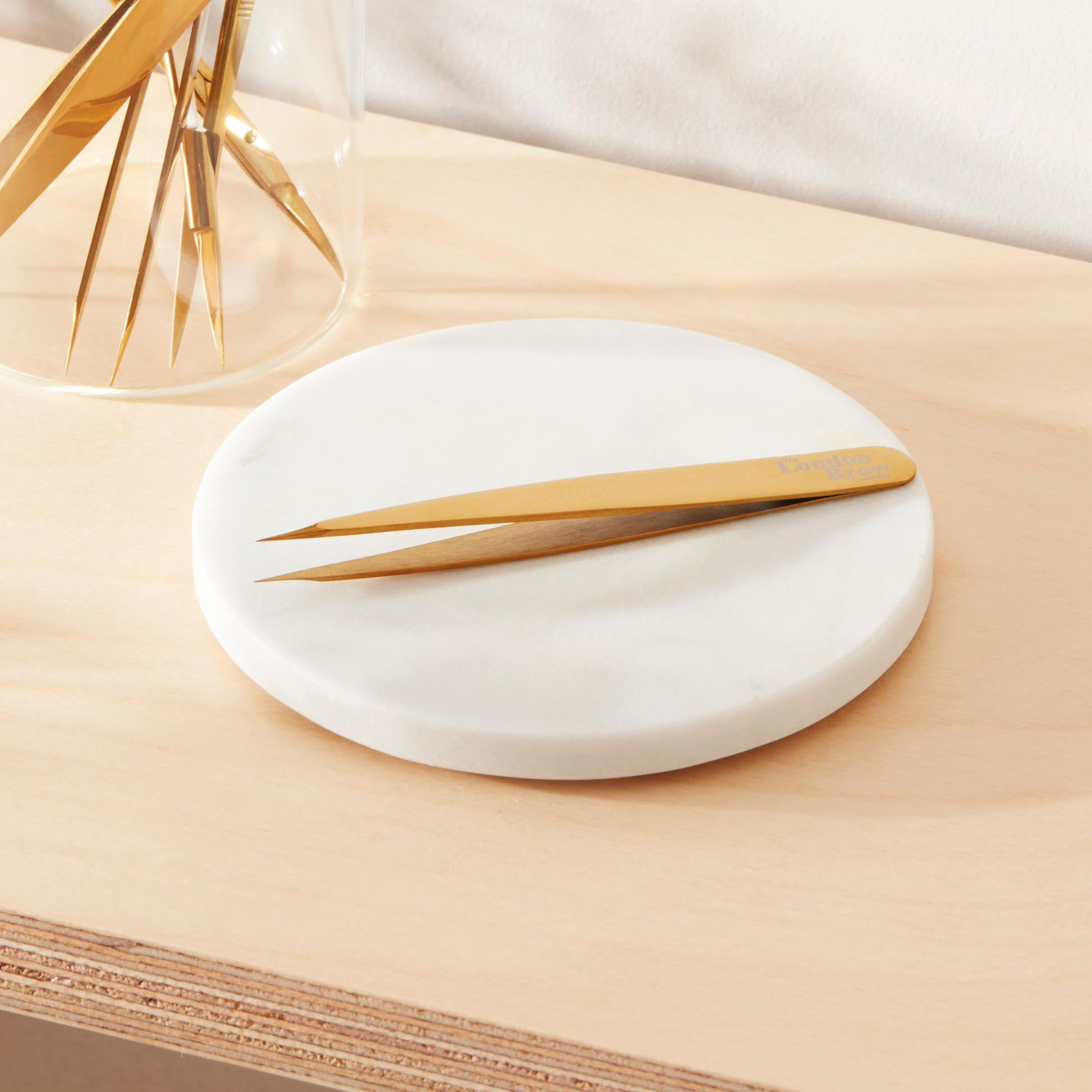Gold Pointed Precision Tweezers for Brows
