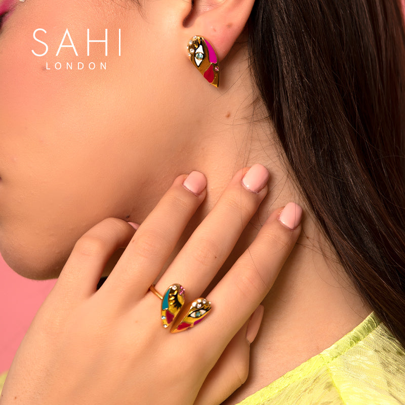 Love Affair Adjustable Enamel Ring in Multi Colors