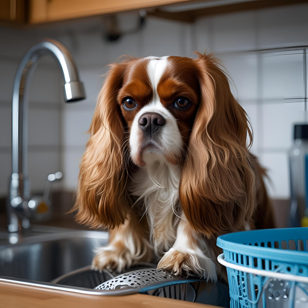 Cavalier King Charles Spaniel Tea Towel Royal Cuddle Break