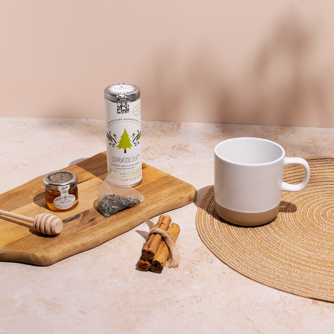 White Speckled Ceramic Coffee Mug 355ml Set of 4