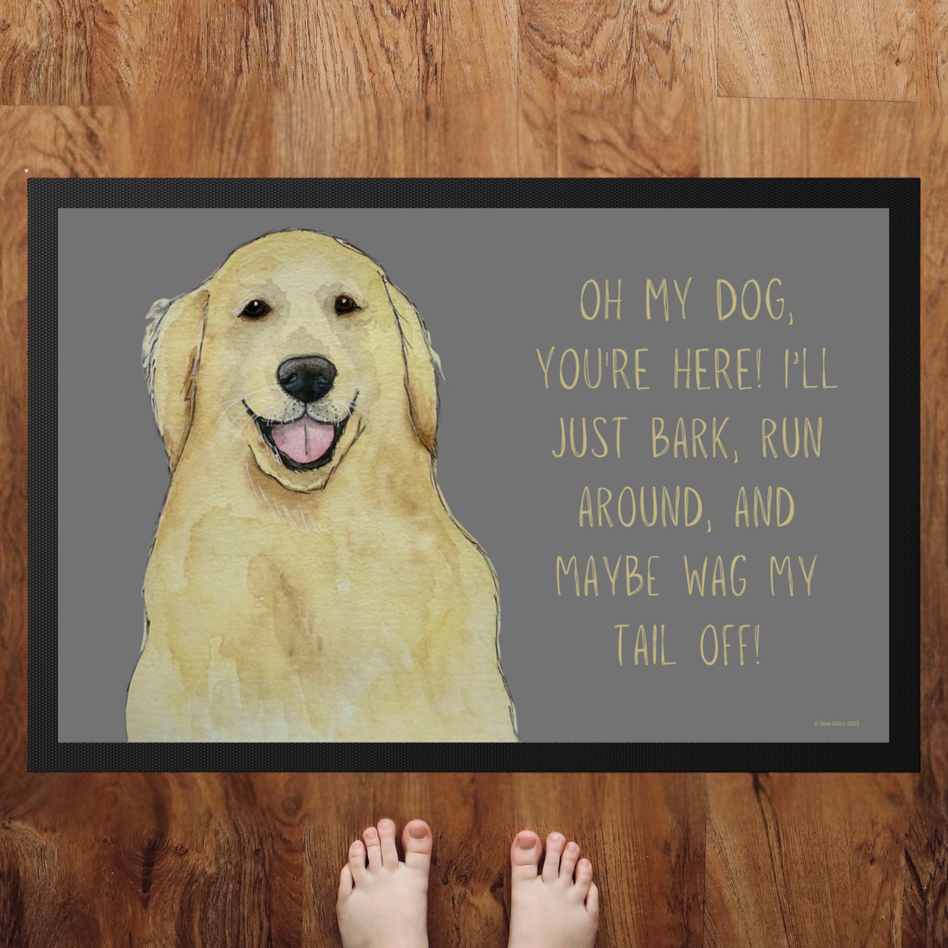 Golden Retriever Welcome Mat