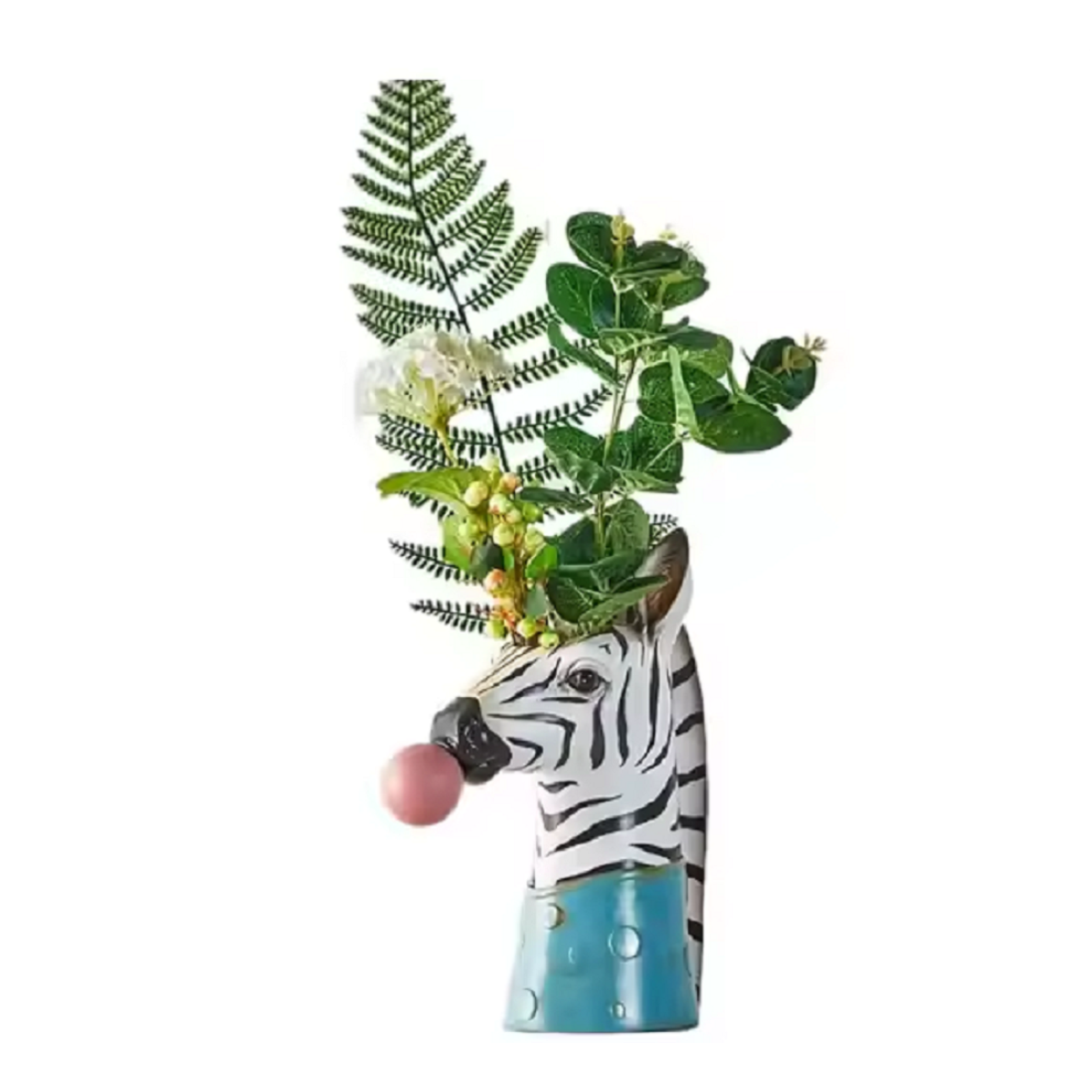 Zebra Bubble Resin Vase Animal Head Planter