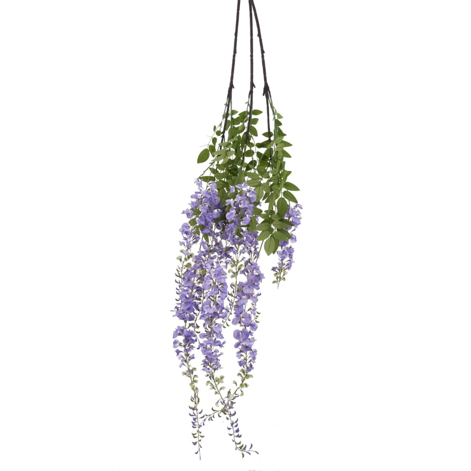 180cm artificial wisteria spray with deep purple blooms and green accents, ultra-realistic home decor  by sostter at brixbailey.com