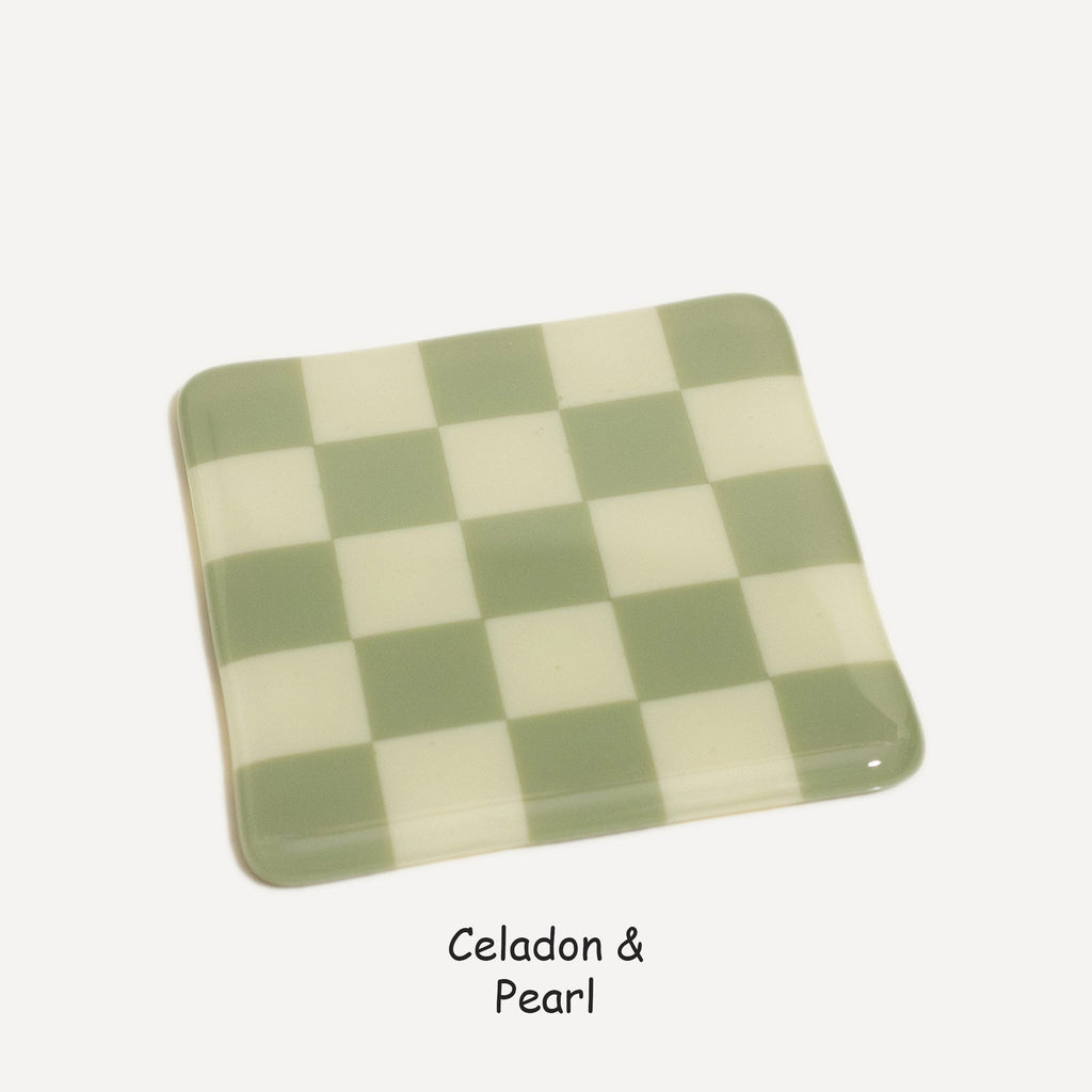 10cm Chequered Dual Colour Coaster Oceanside Collection