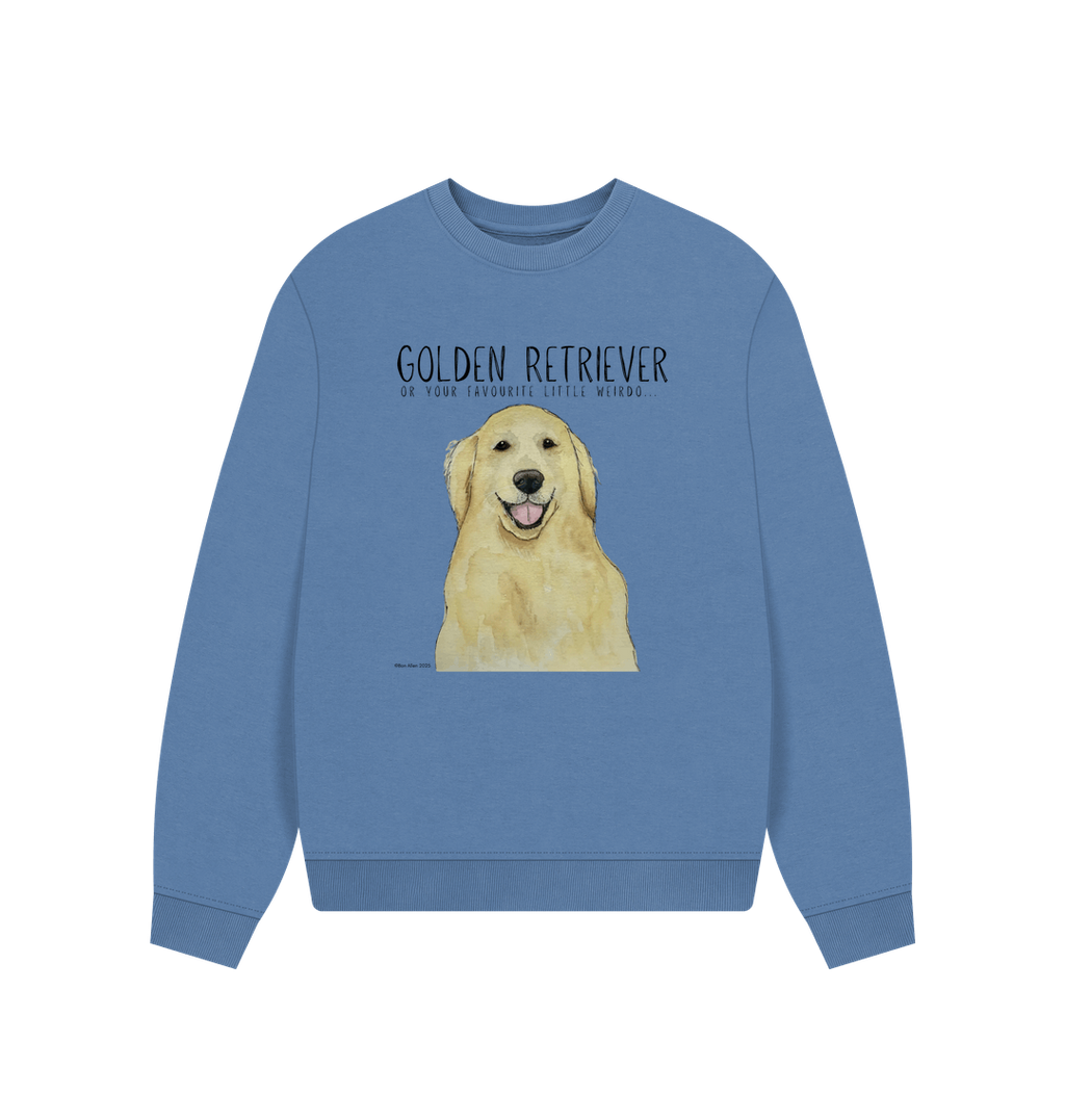 Golden Retriever Vibes Sustainable Womens Oversized Sweatshirt