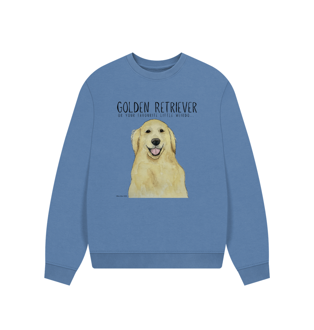 Golden Retriever Vibes Sustainable Womens Oversized Sweatshirt