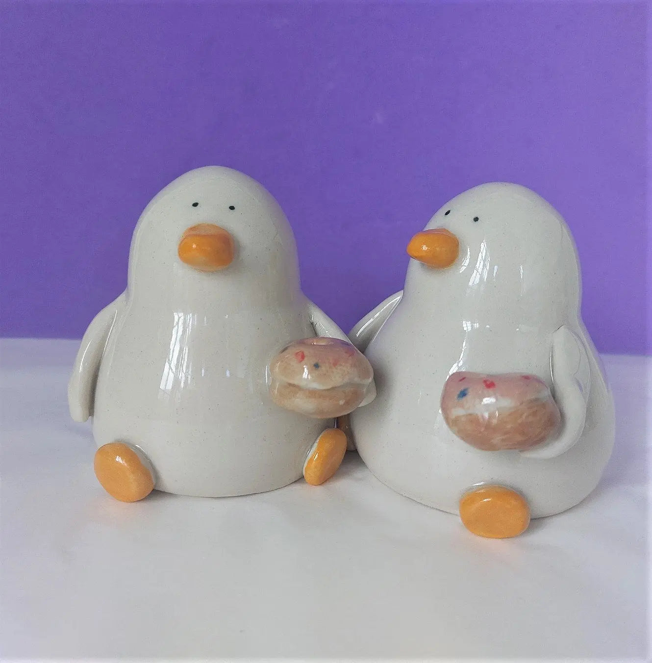 Doughnut Duck Ceramic Ornament