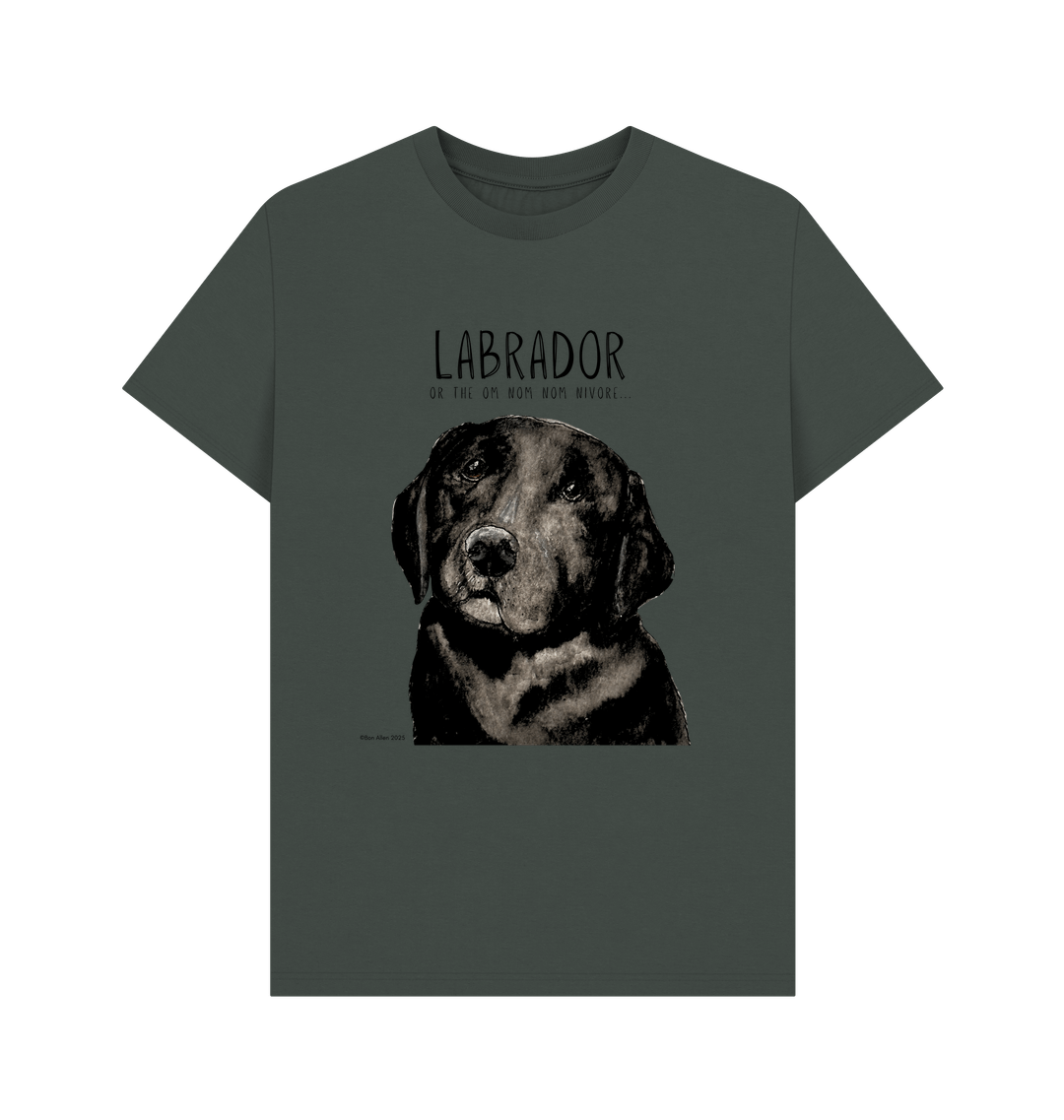 Black Labrador Men's T-Shirt Snack Goals and Tail Wags