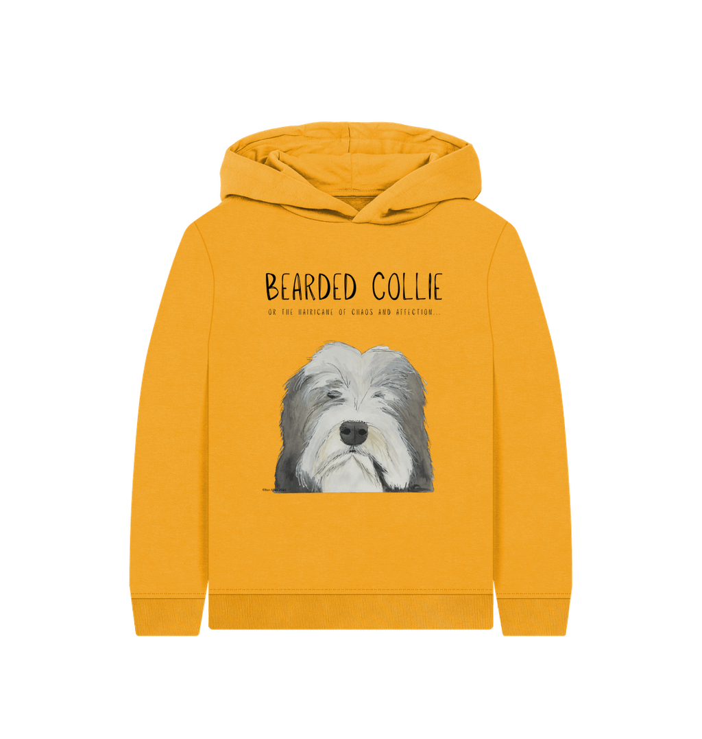 Bearded Collie Kids Hoodie in Organic Cotton