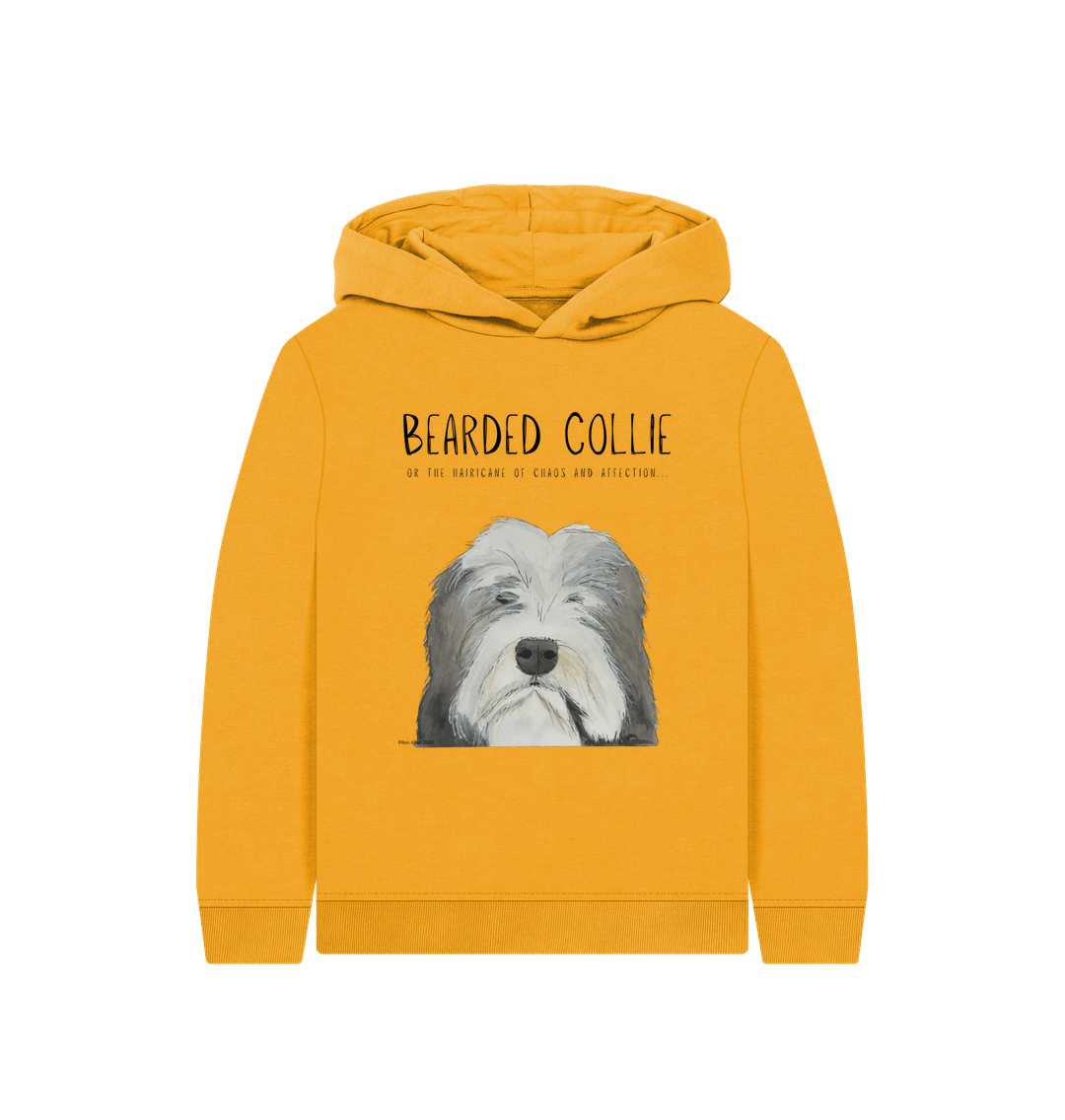 Bearded Collie Kids Hoodie in Organic Cotton