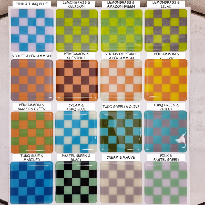 10cm Chequered Dual Colour Coaster Oceanside Collection