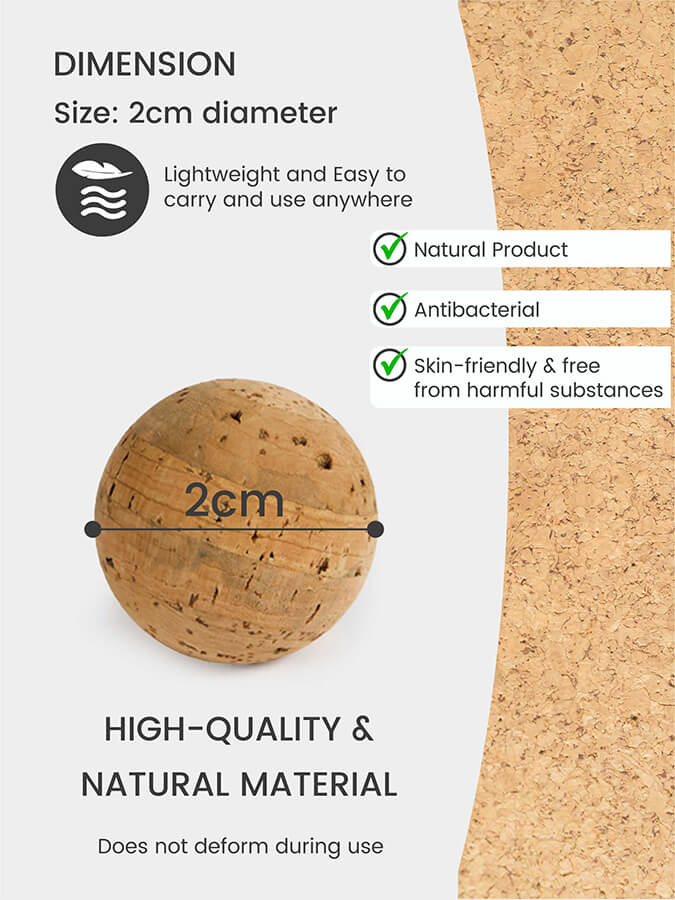 Cork Massage Ball Four Pack